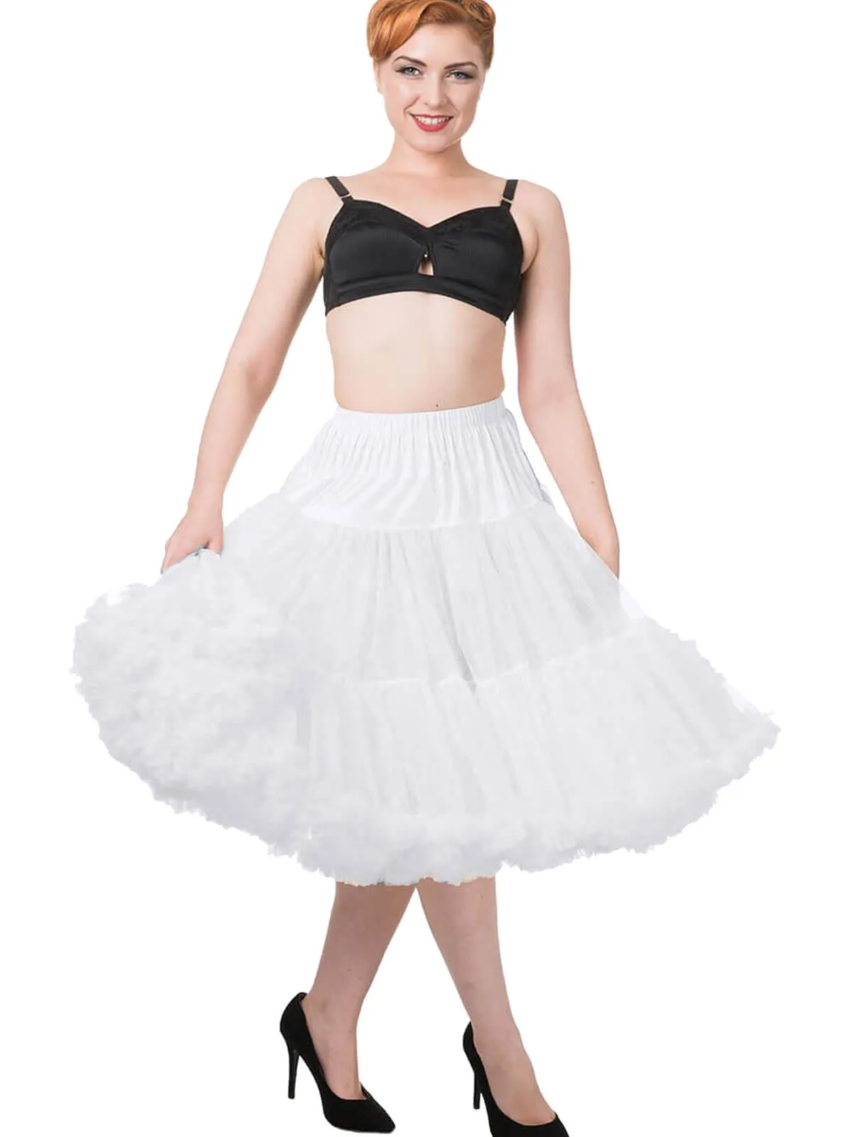 1950s Style 26" White Tulle Petticoat