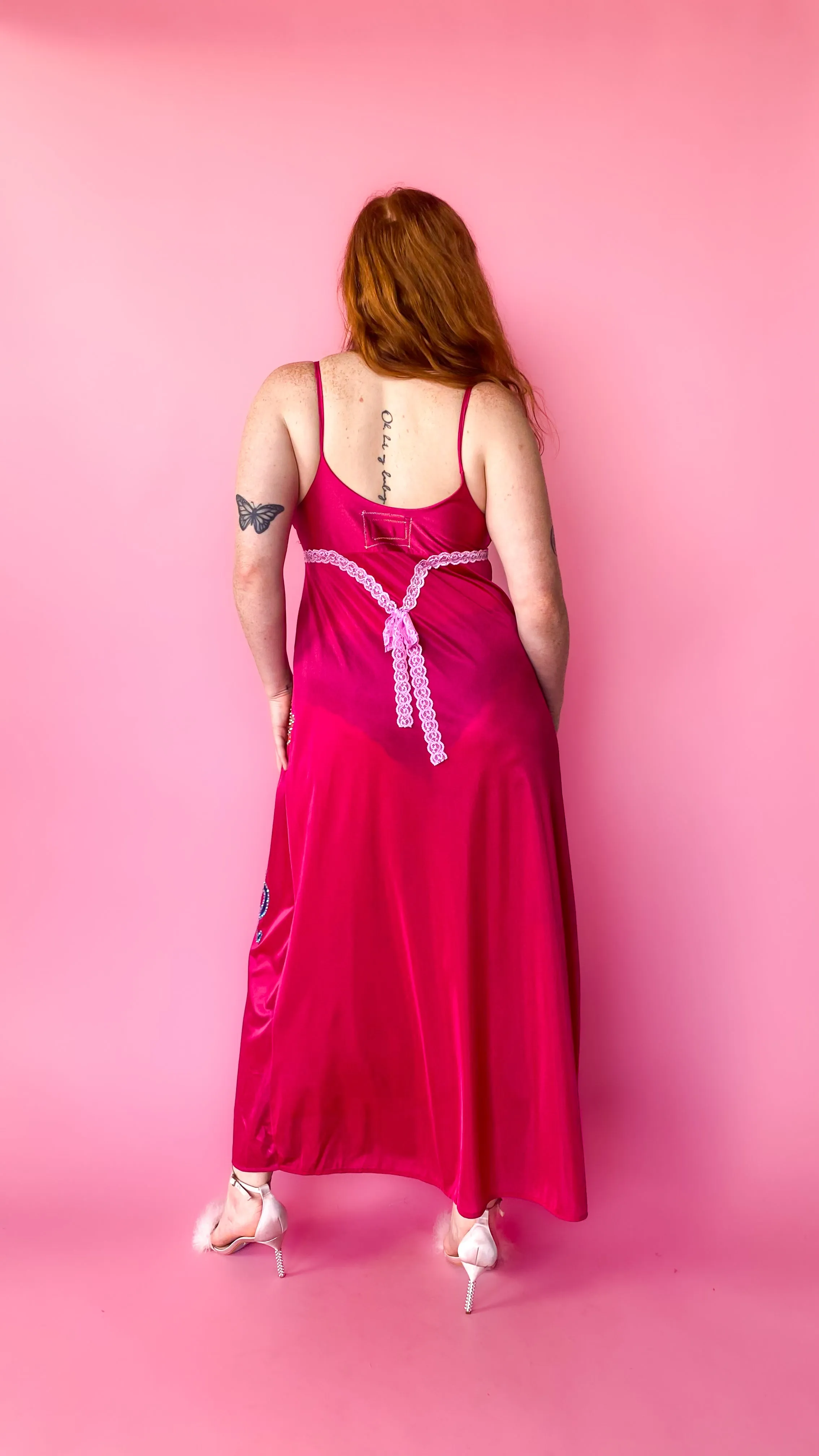 Acid Cat Fuchsia Maxi Slip Dress, sz. S/M