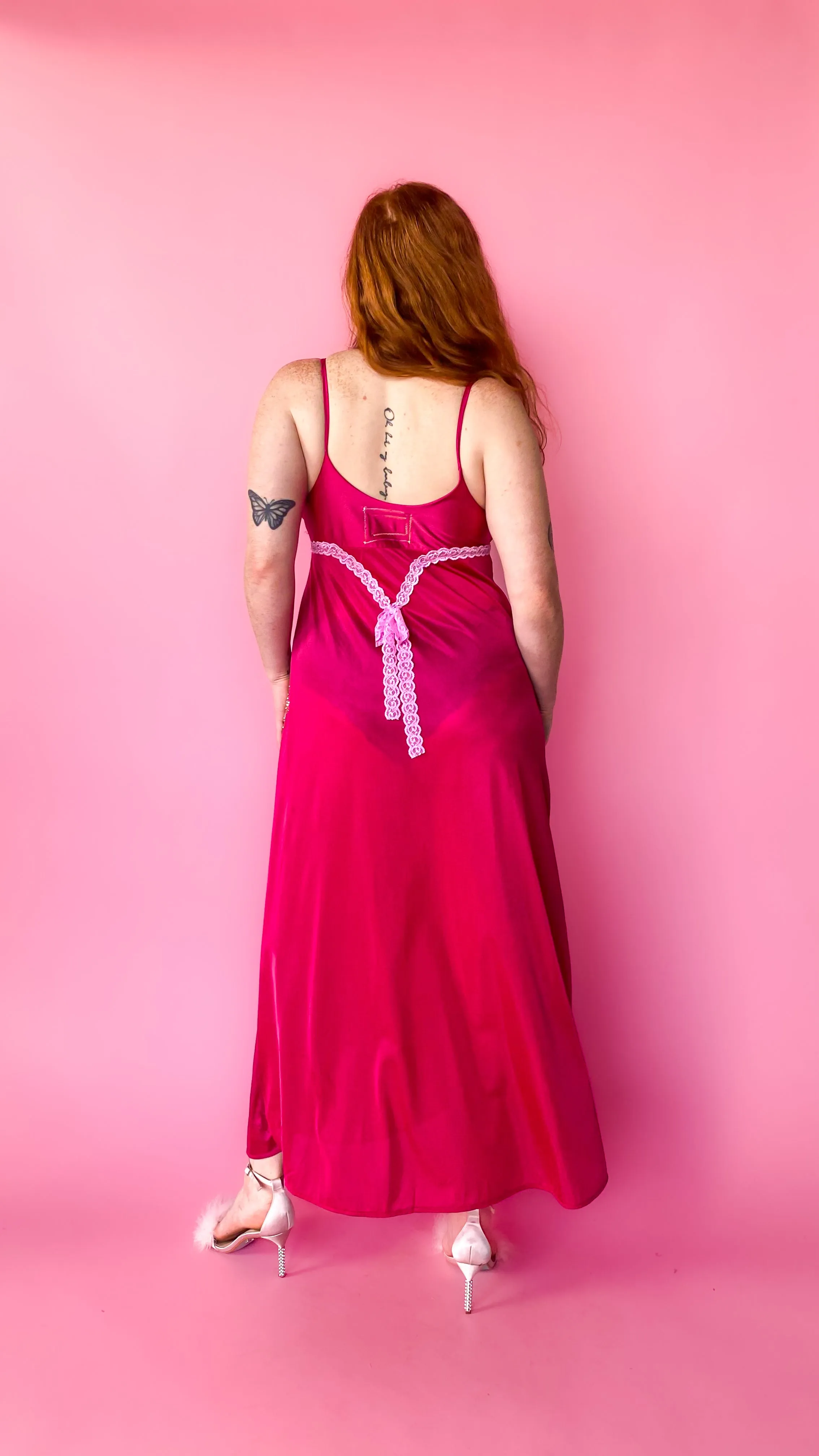 Acid Cat Fuchsia Maxi Slip Dress, sz. S/M