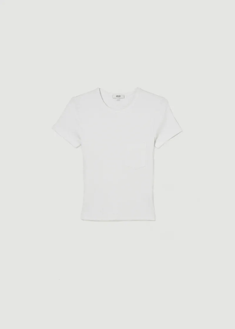 AGOLDE ARLO RIB TEE IN WHITE