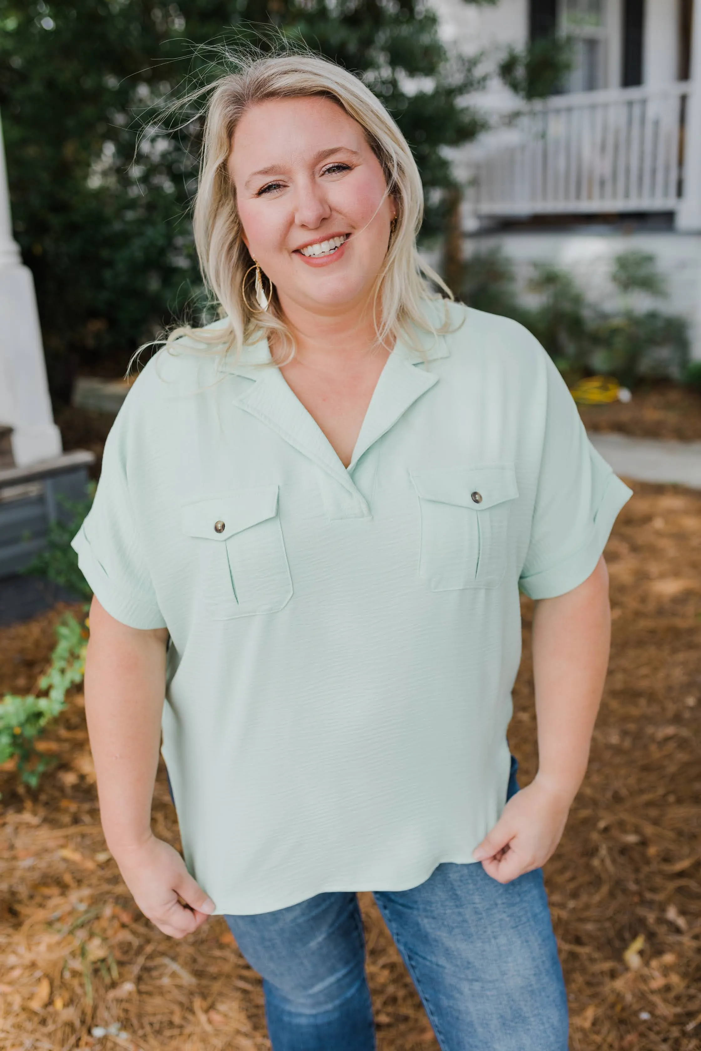 All Buttoned Up Curvy Top