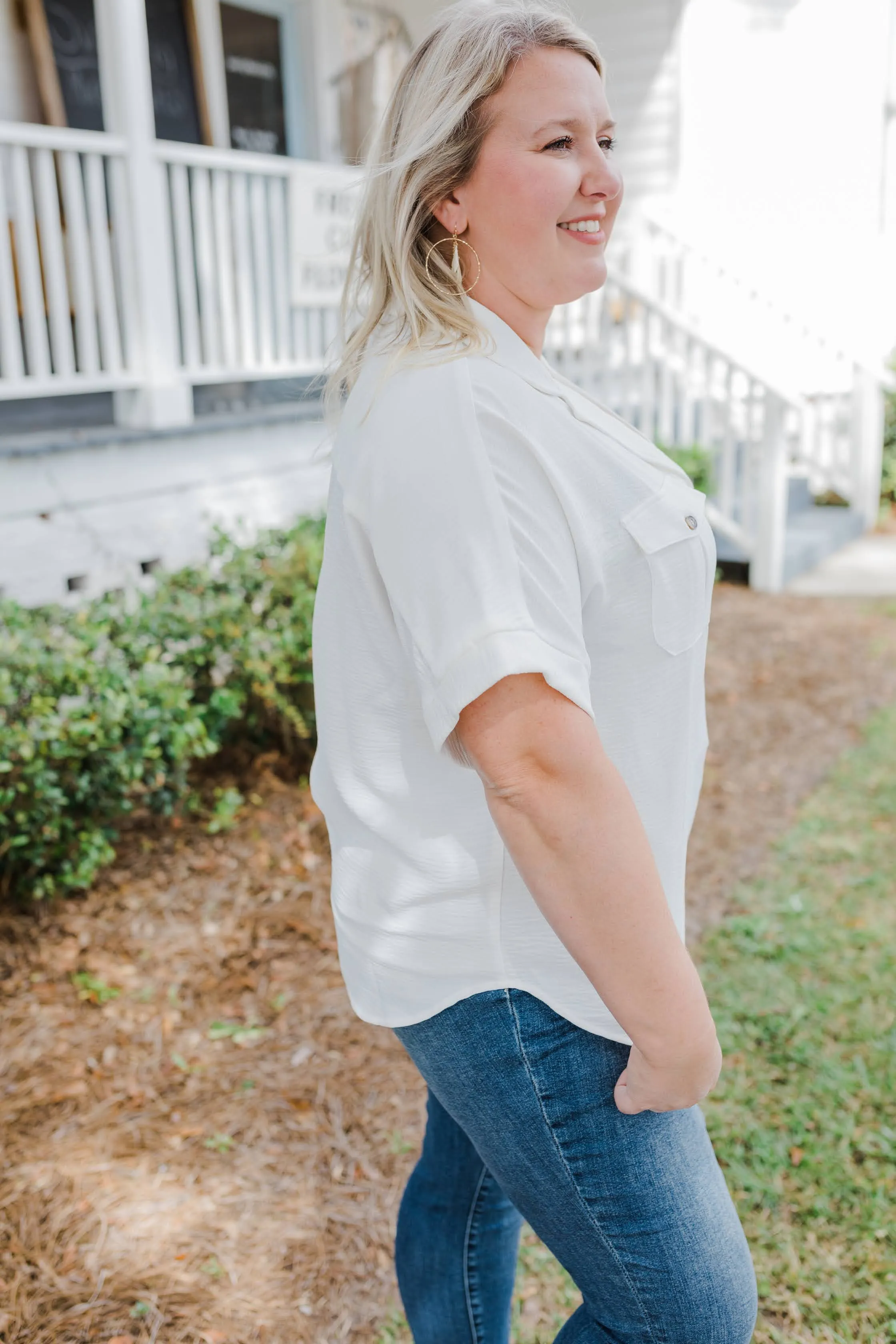 All Buttoned Up Curvy Top