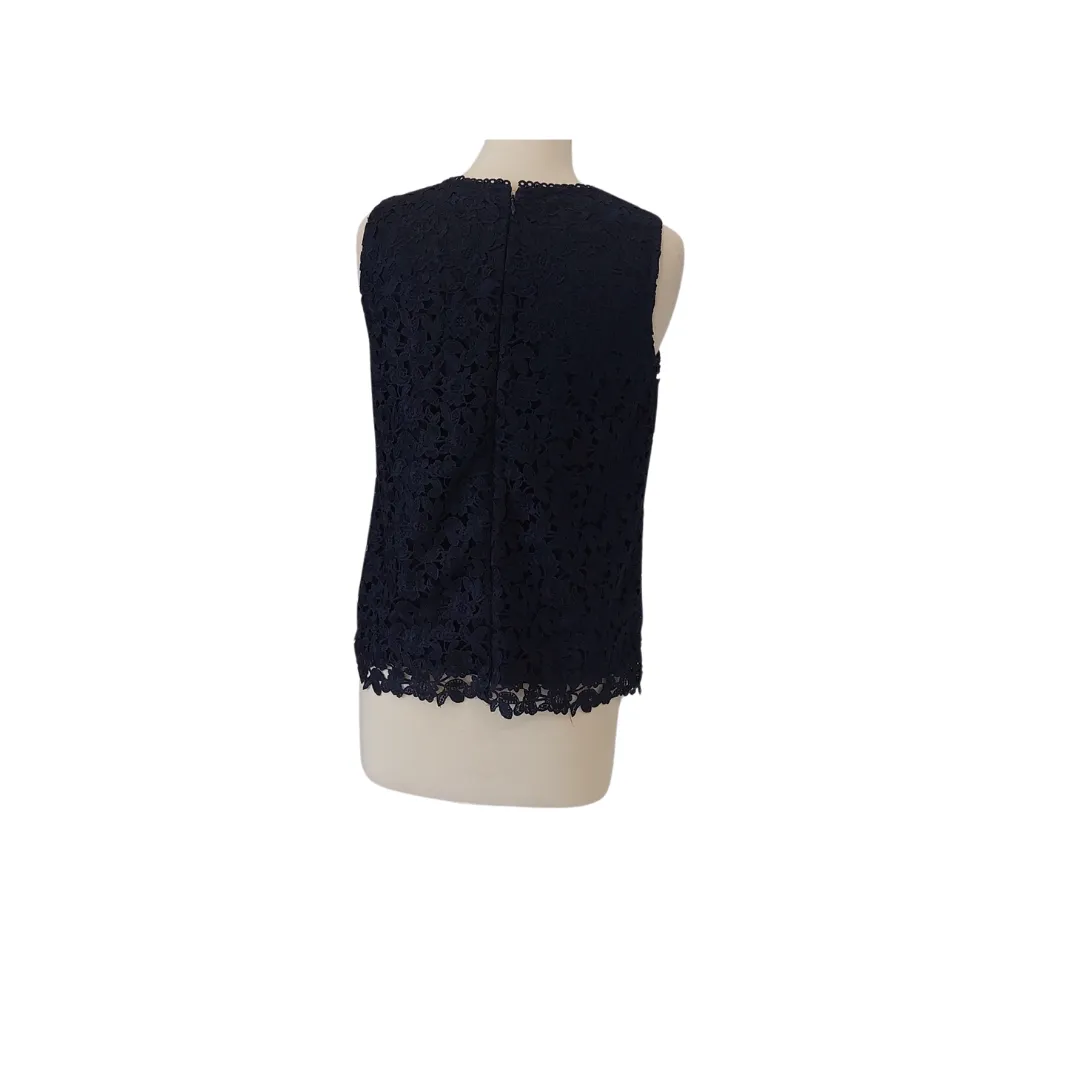 Ann Taylor Navy Lace Sleeveless Top | Like new |