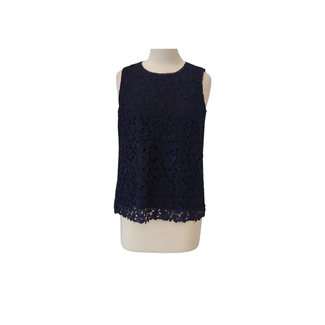 Ann Taylor Navy Lace Sleeveless Top | Like new |