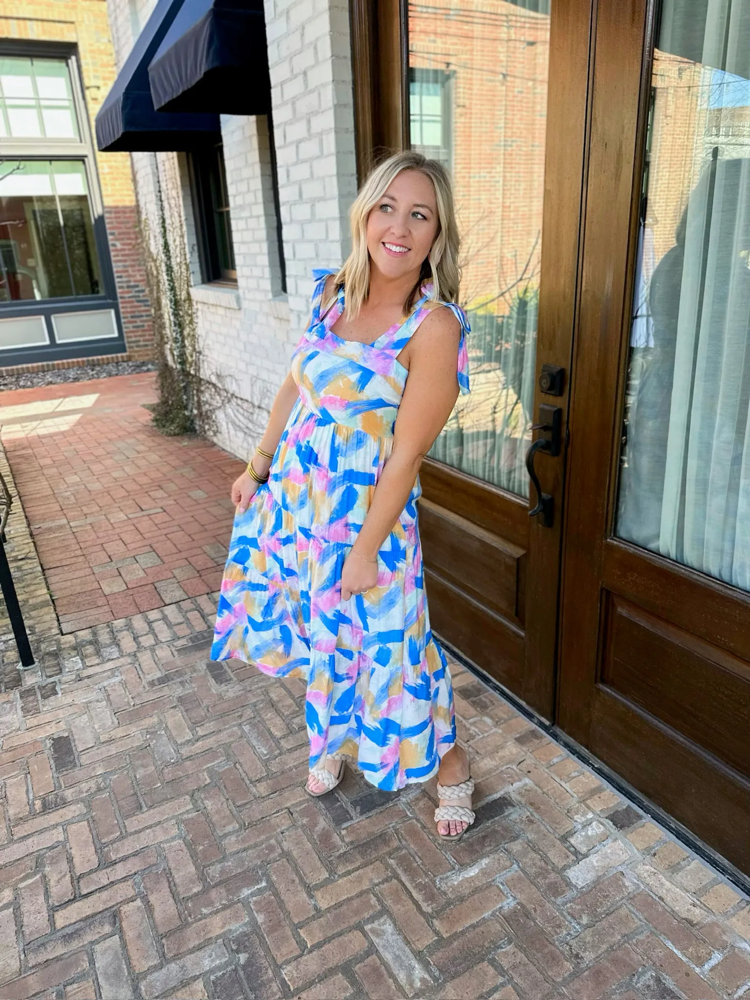 April Sun Printed Midi Dress