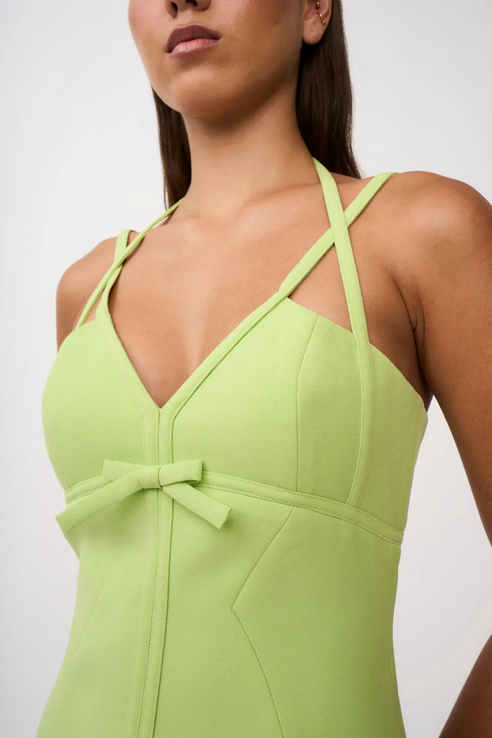 Athena Mini Dress - Pear Green