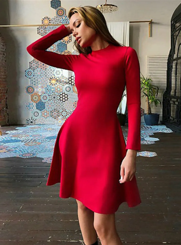 Autumn Winter Slimming Elegant Temperament Quality Mini Dress