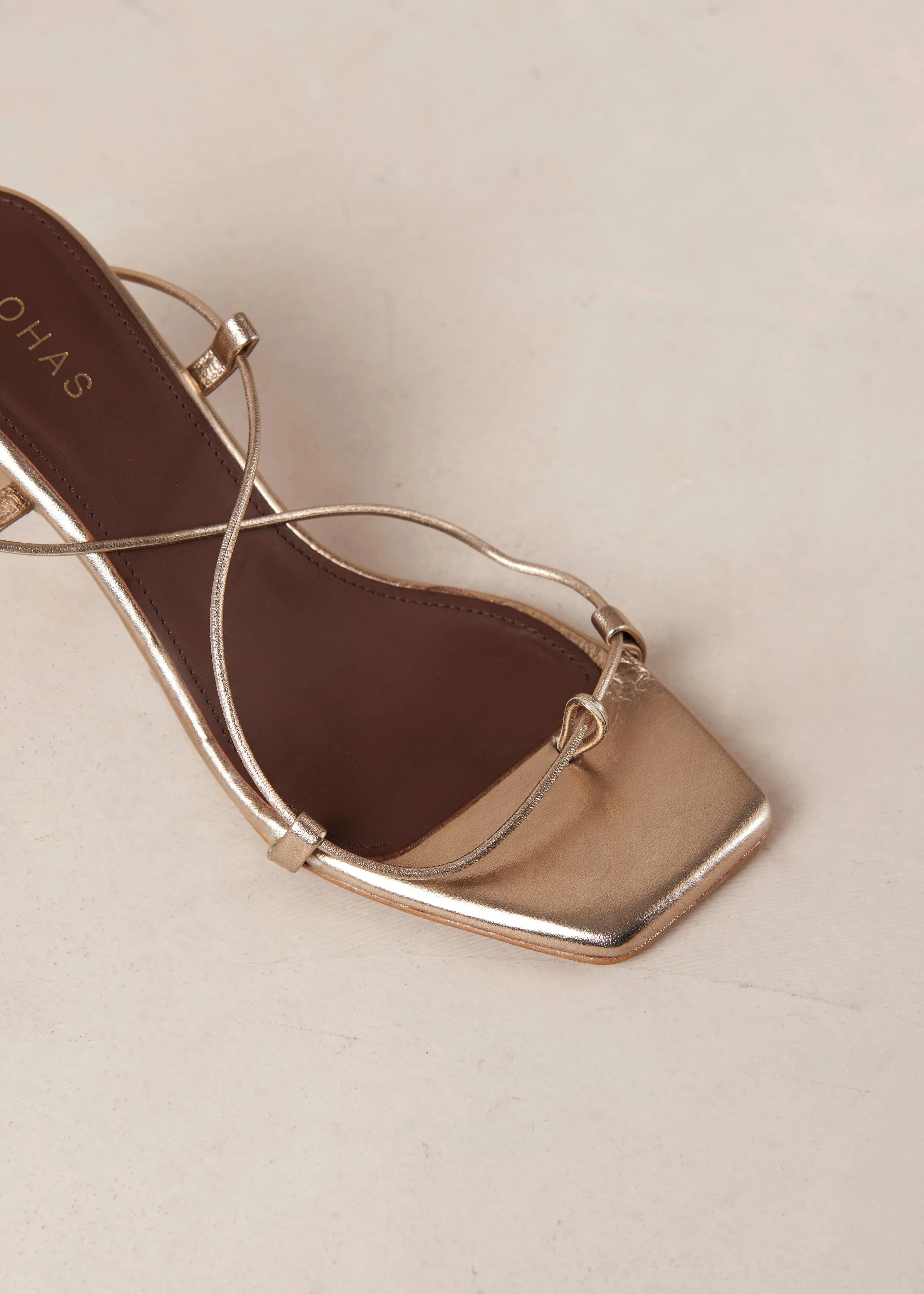 Bellini Gold Leather Sandals