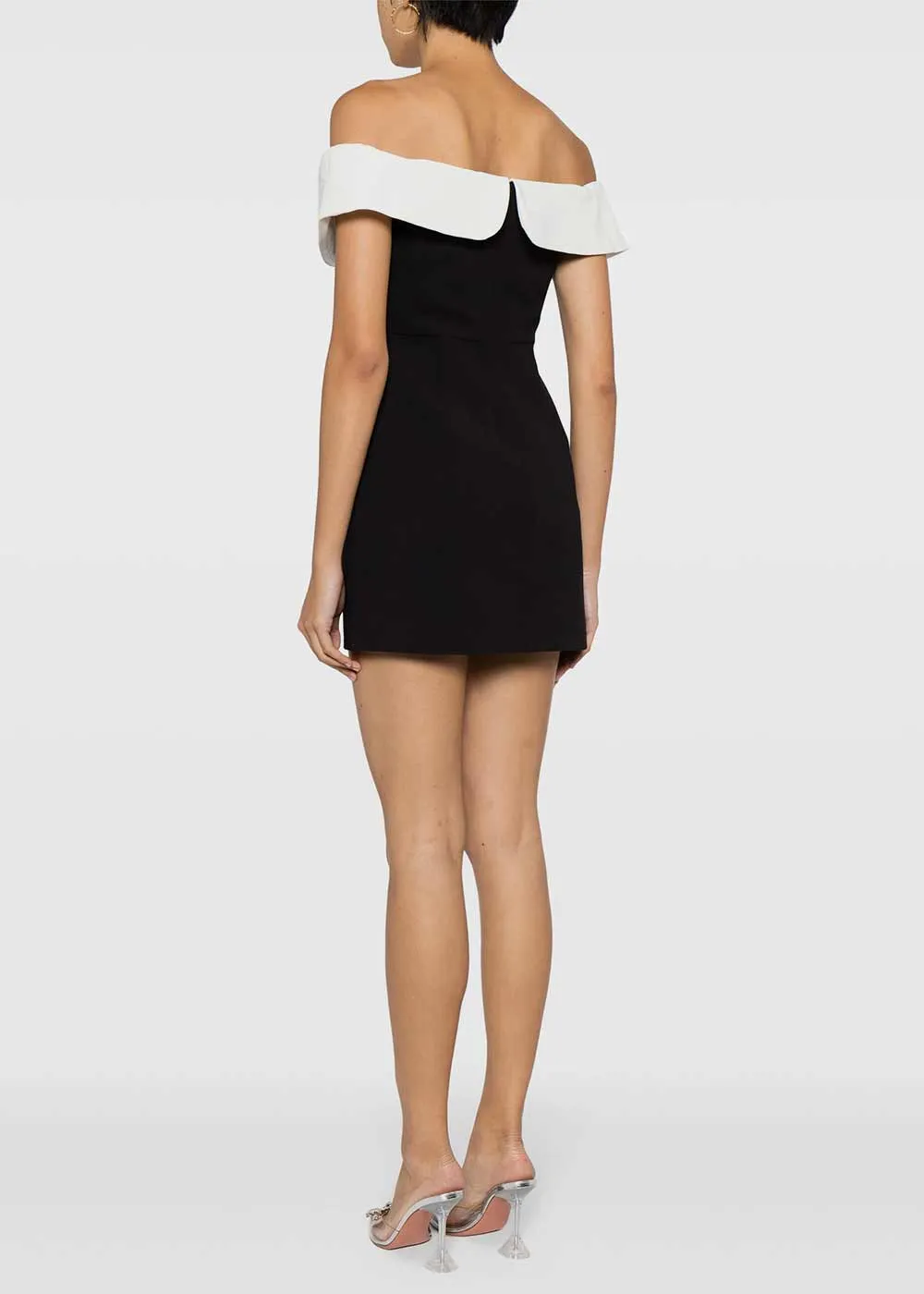 Black Bow-Trim Minidress