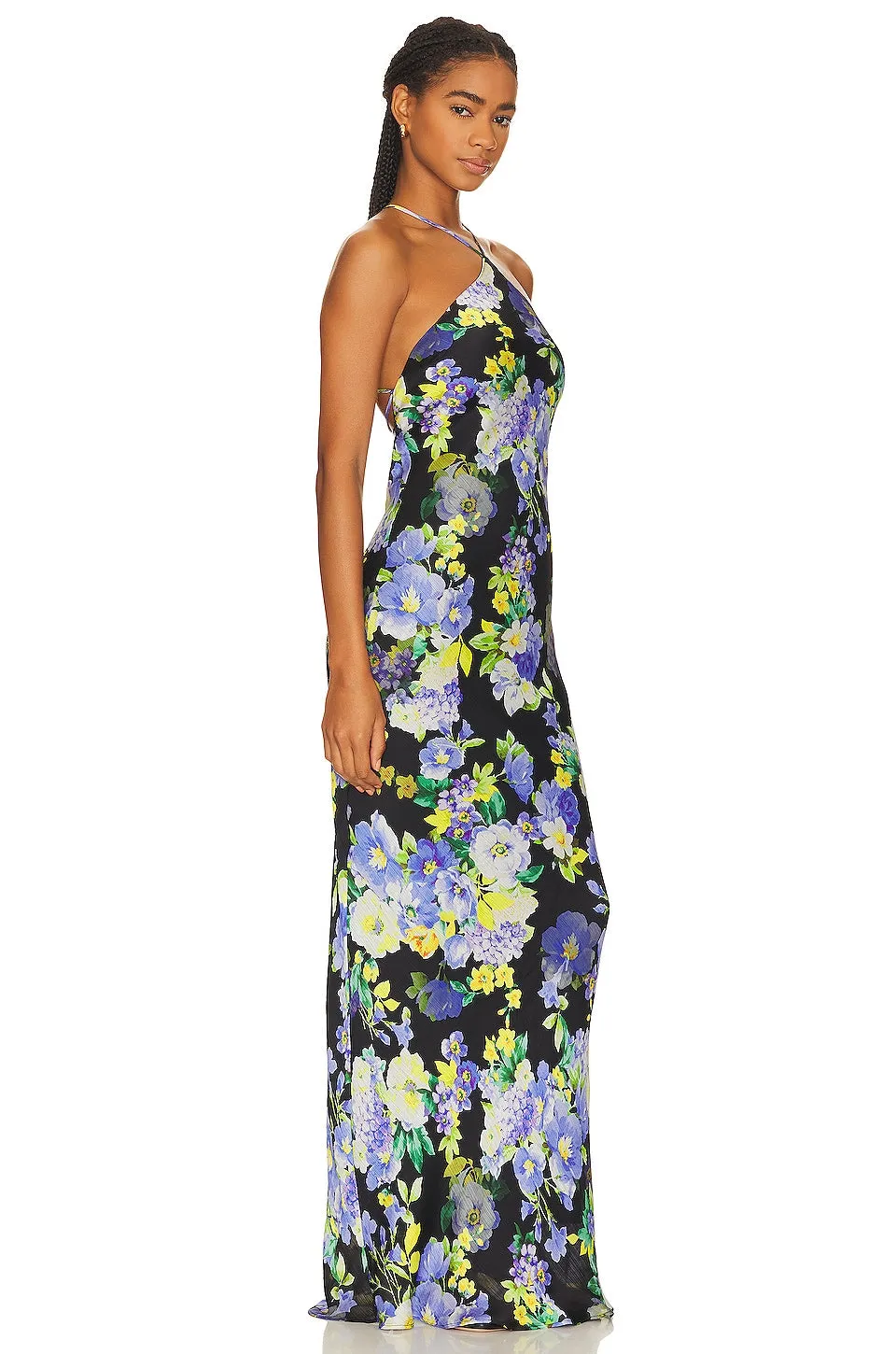 Bloom Floral Halter Neck Slip Maxi Dress