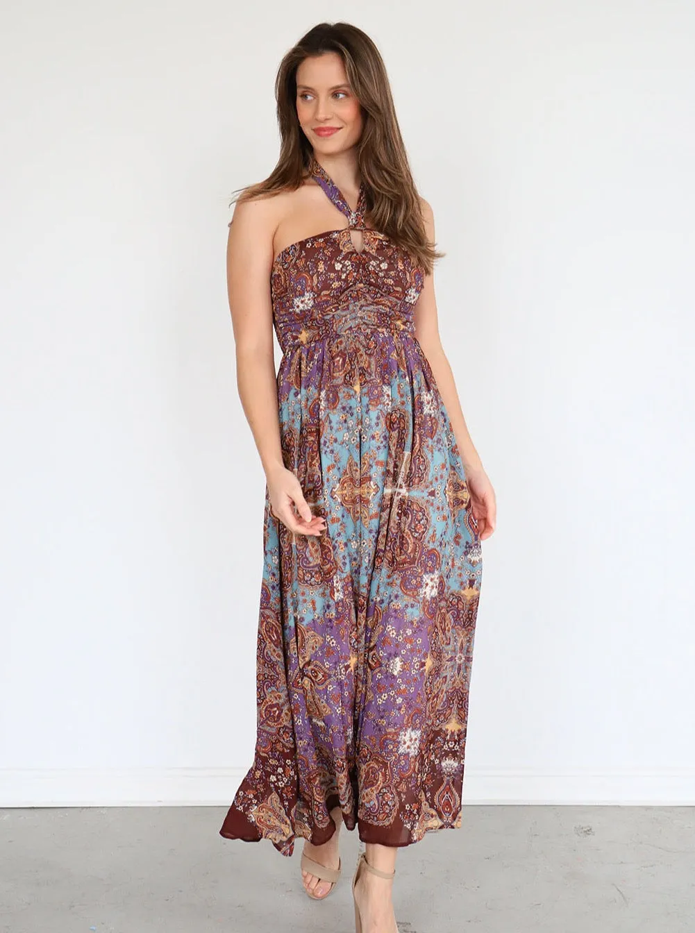 Bohemian Halter Maxi Dress