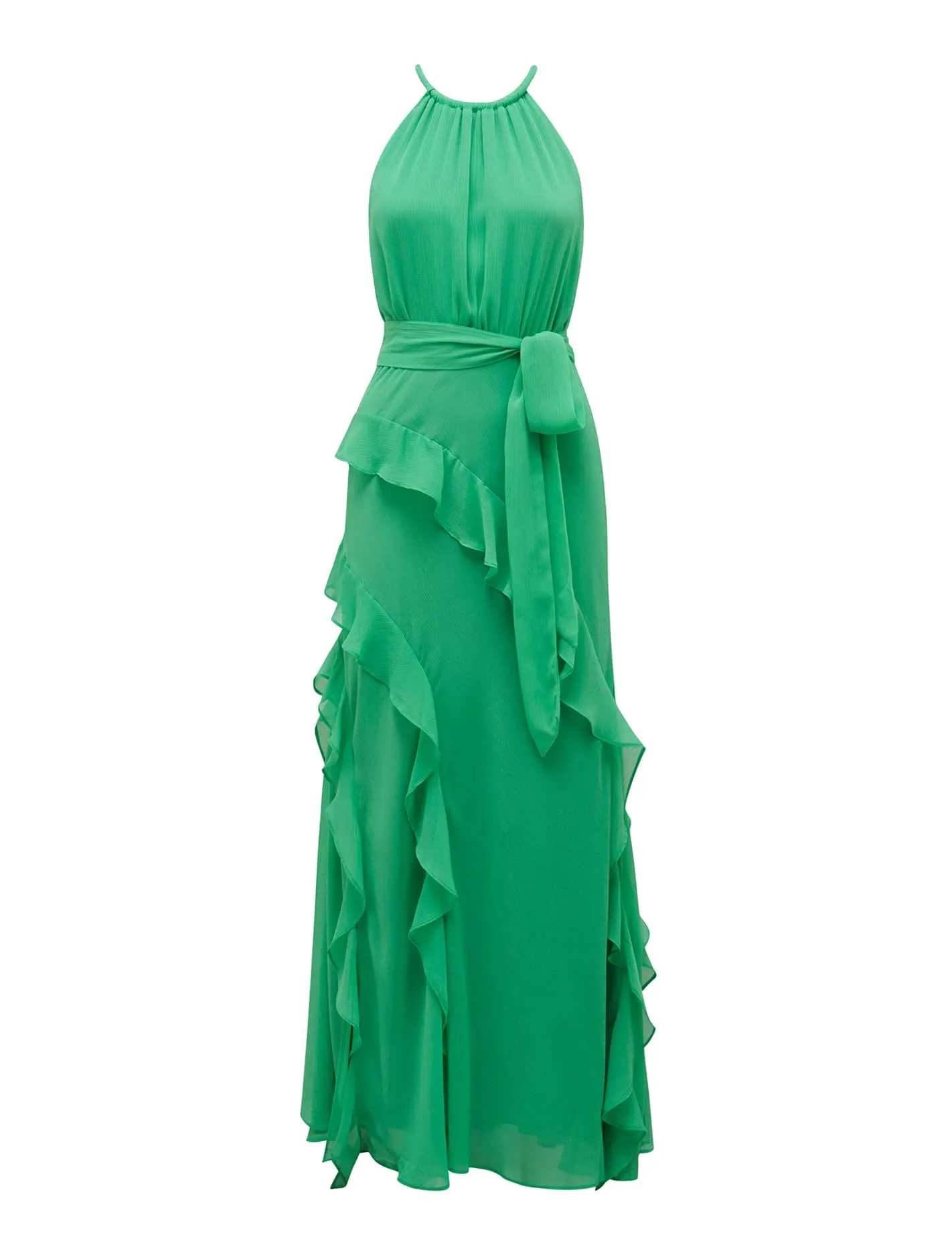 Bridie Halter Neck Ruffle Maxi Dress