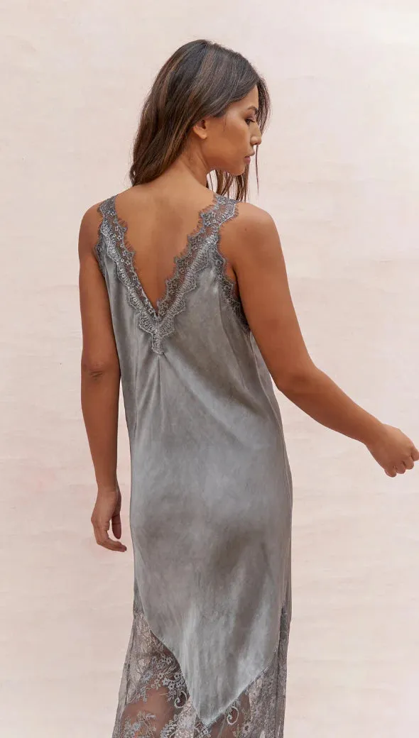 Charli Solange Slip Dress in Mid Grey