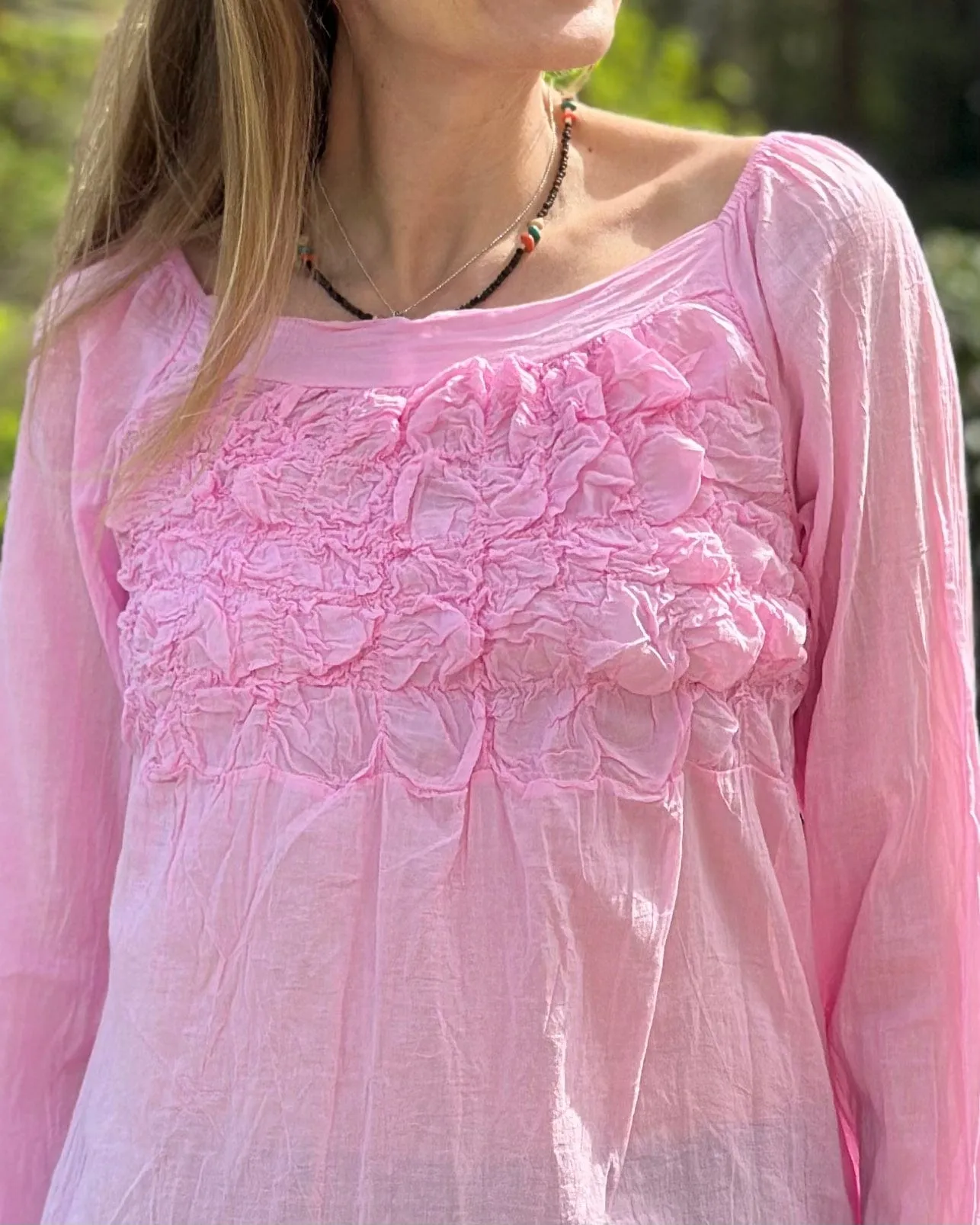 Cotton 'Bubble' Top - Bubblegum Pink