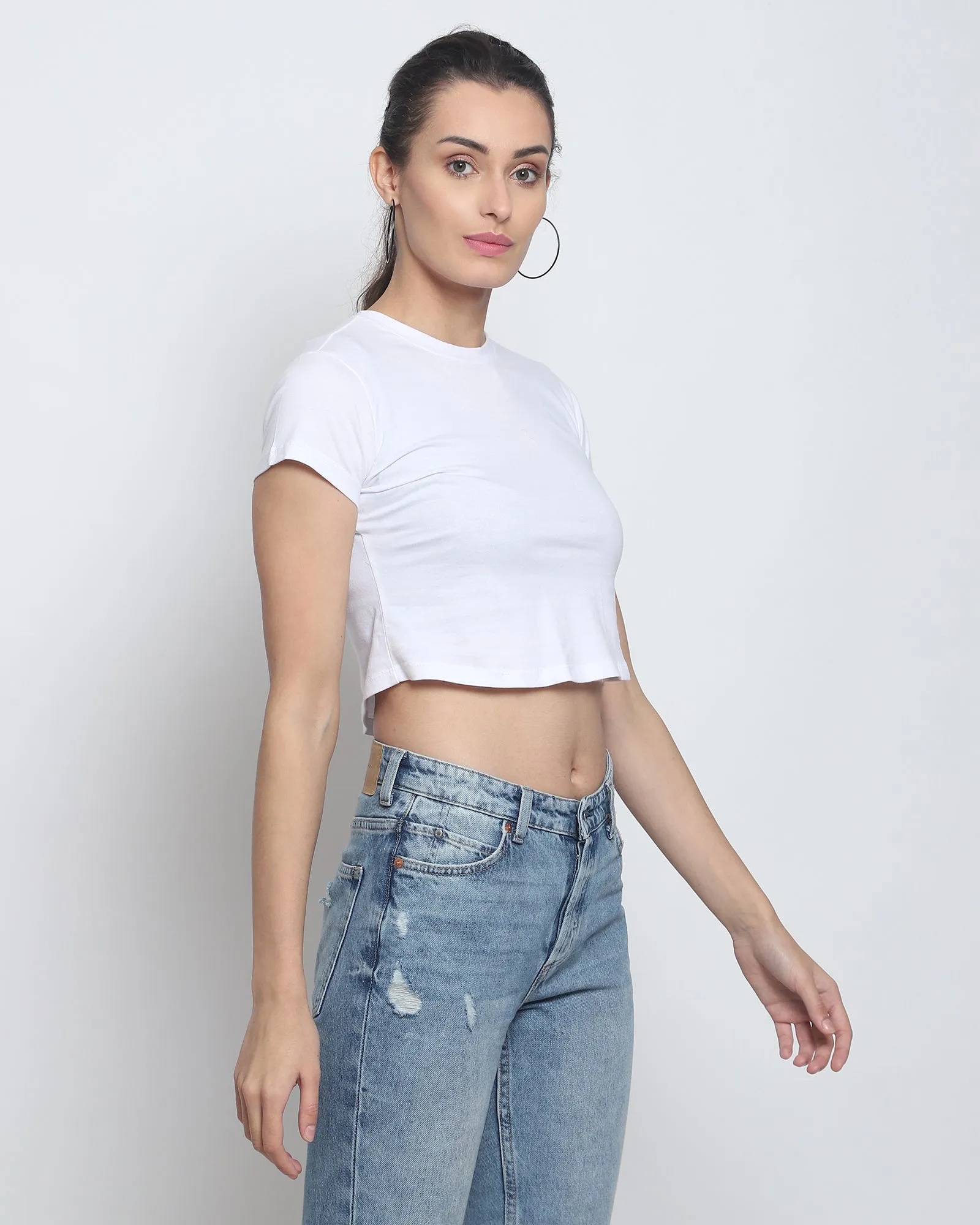 Crop Top: Solid White