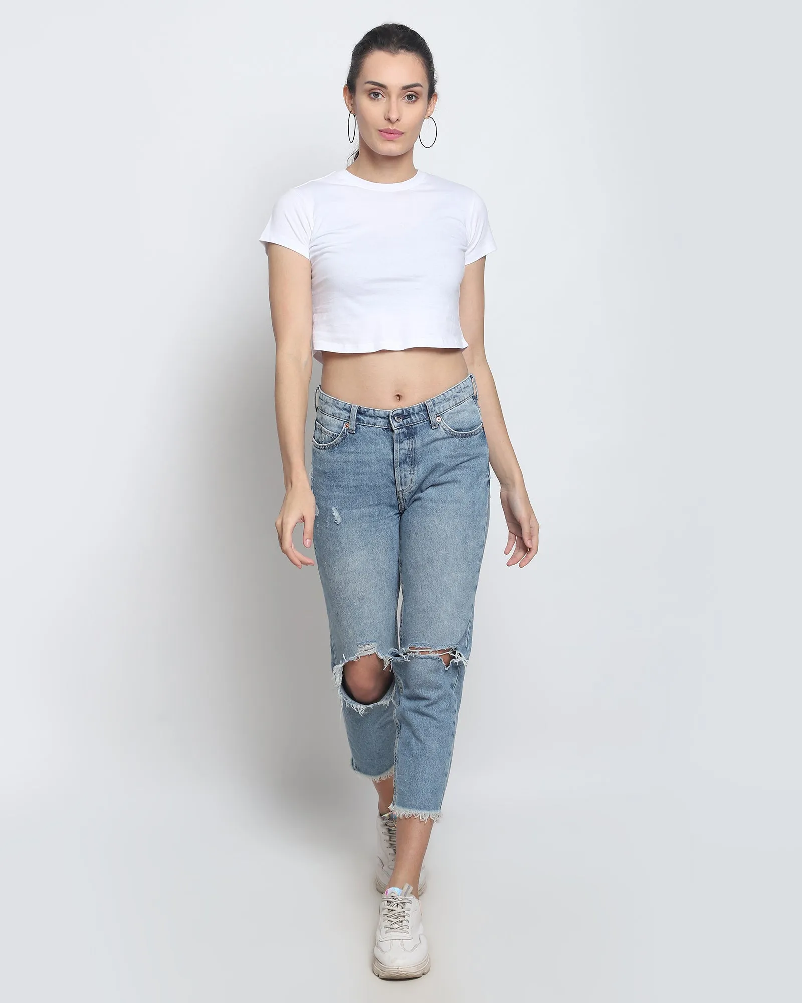 Crop Top: Solid White