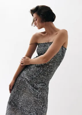 Elmi Shimmer Silver Midi Dress