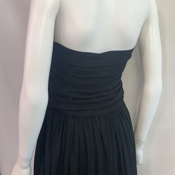 Escada black cinched top strapless dress