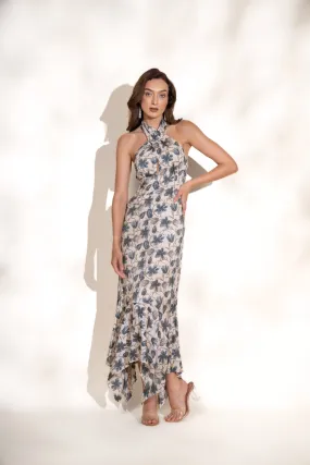 Floral Printed Handkerchief Midi Dress