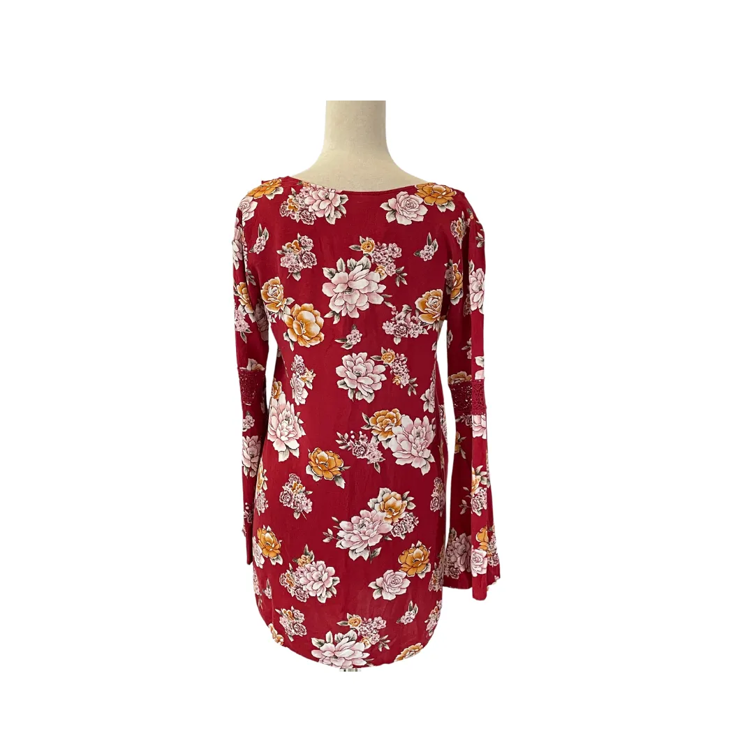 Forever 21 Red Floral Printed Top | Gently Used |