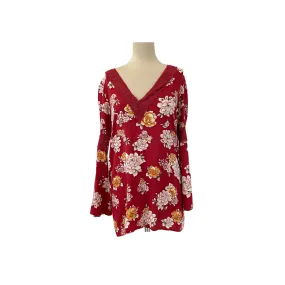 Forever 21 Red Floral Printed Top | Gently Used |