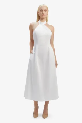 Genevieve Poplin Midi Dress - White