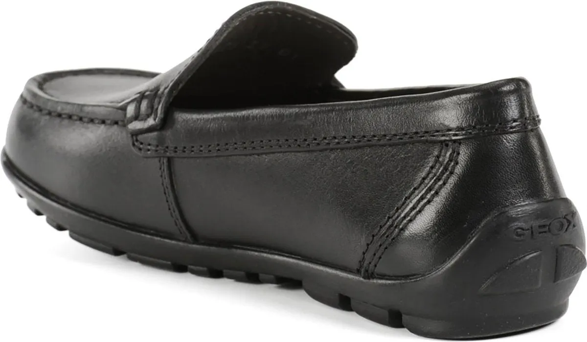 Geox Boy's JFast NEW Black Leather Loafer (Sizes 35-41)