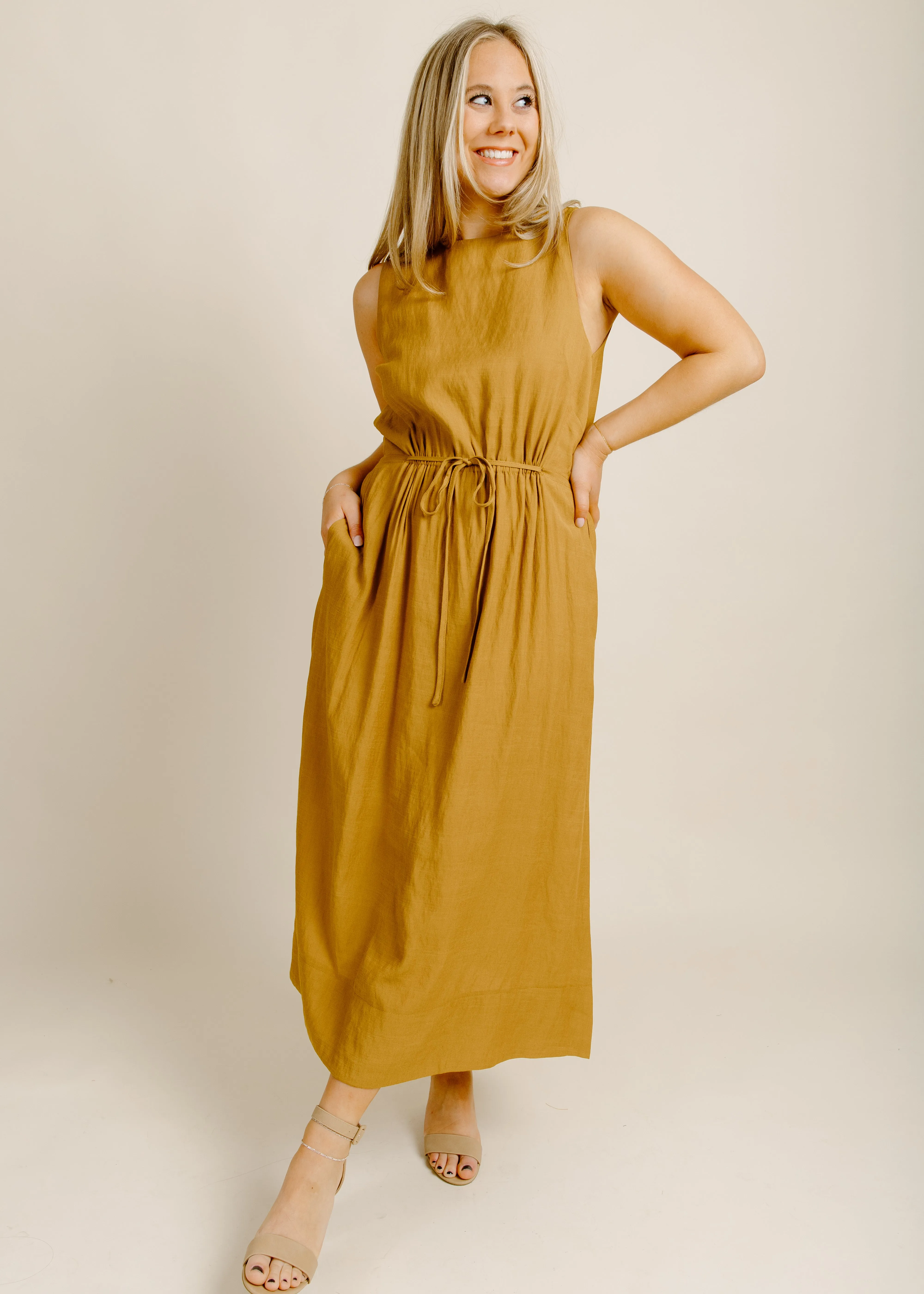 Golden Rays Midi Dress