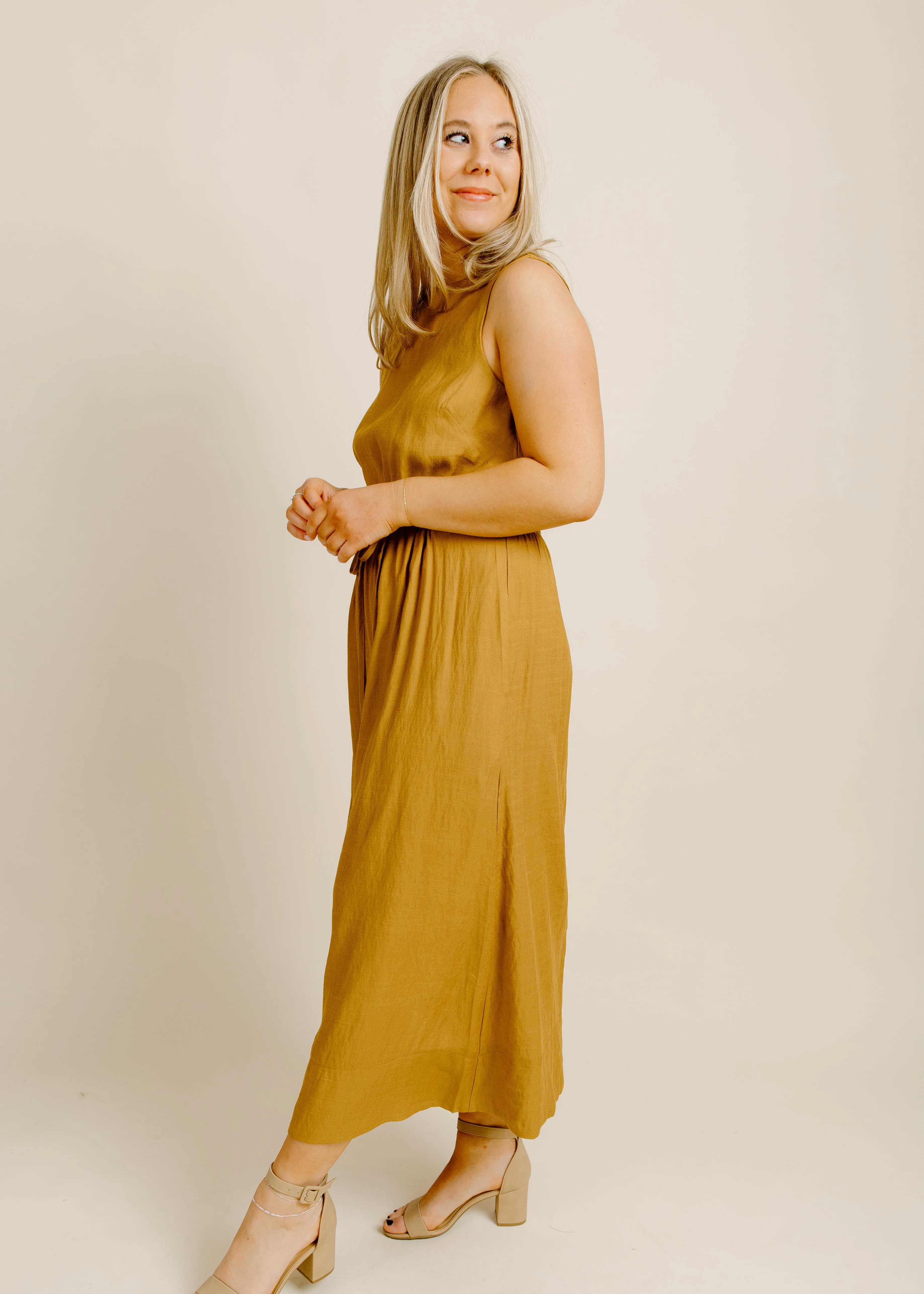 Golden Rays Midi Dress