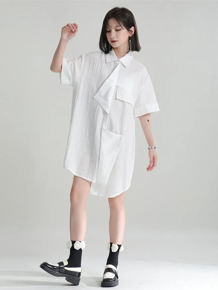 Haruki Contrast Dress - White