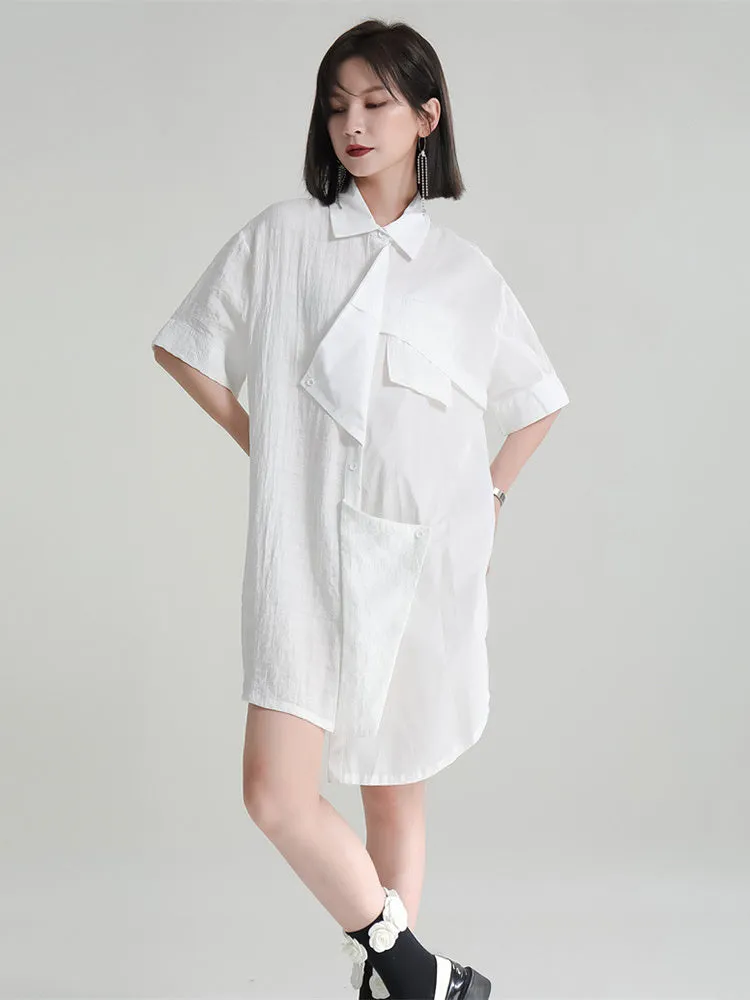 Haruki Contrast Dress - White