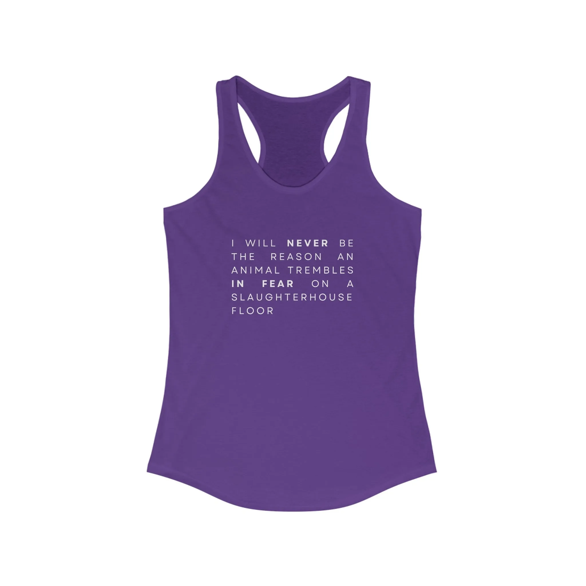 I Will Never Women's Ideal Racerback Tank