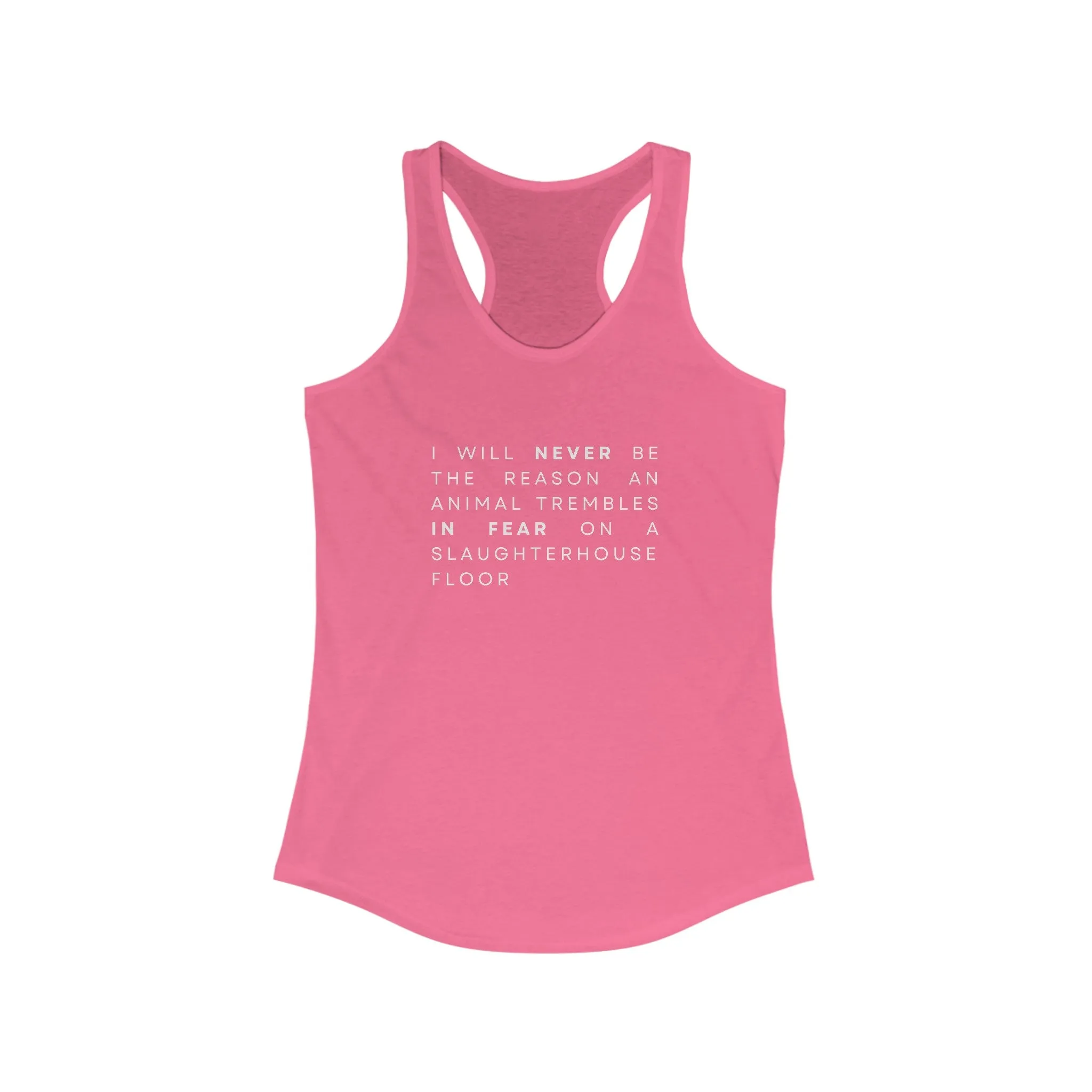 I Will Never Women's Ideal Racerback Tank