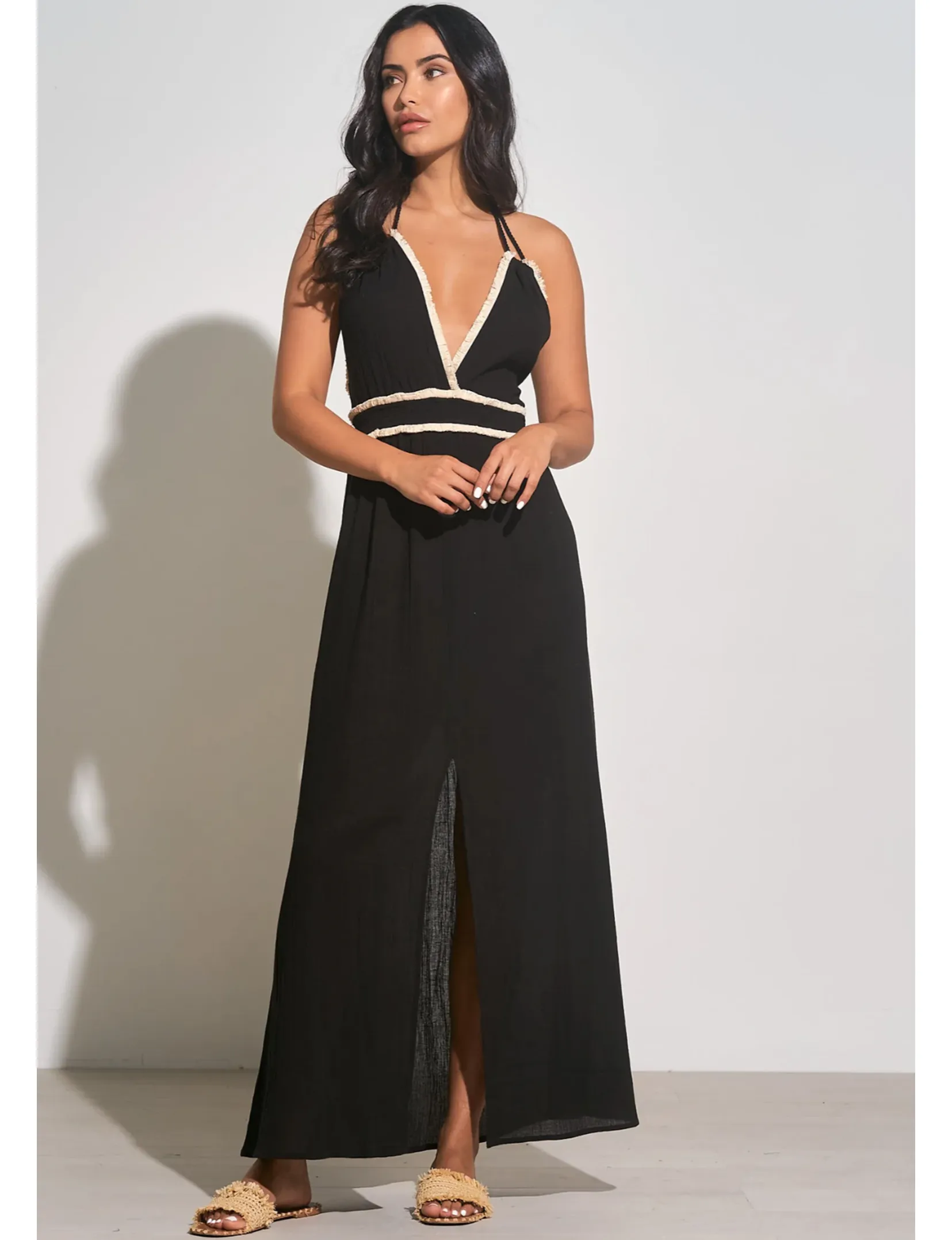 Jayde Halter Maxi Dress, Black