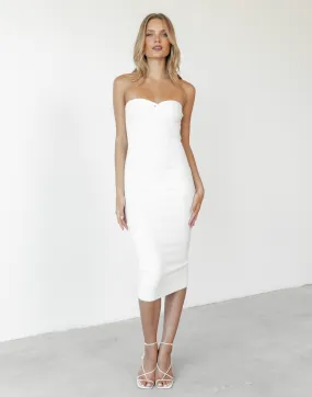 Maida Midi Dress (White)