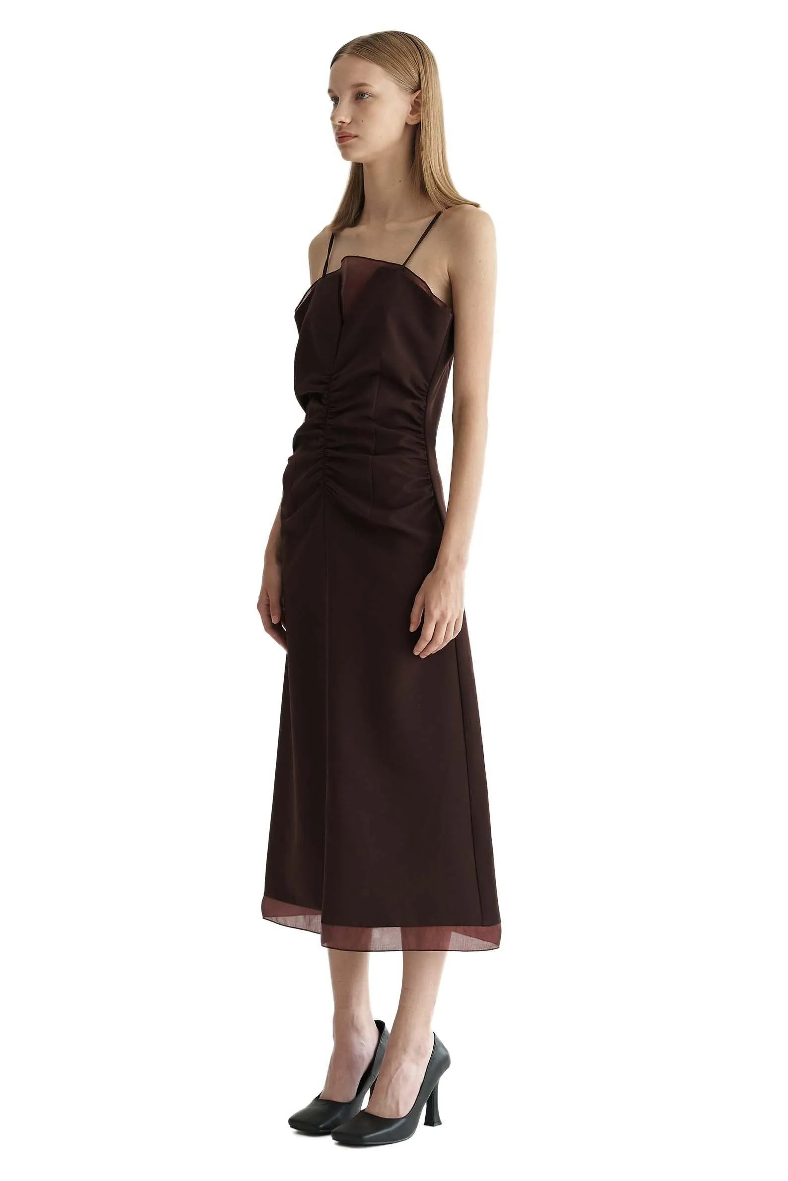 Maroon Organza Slip Dress