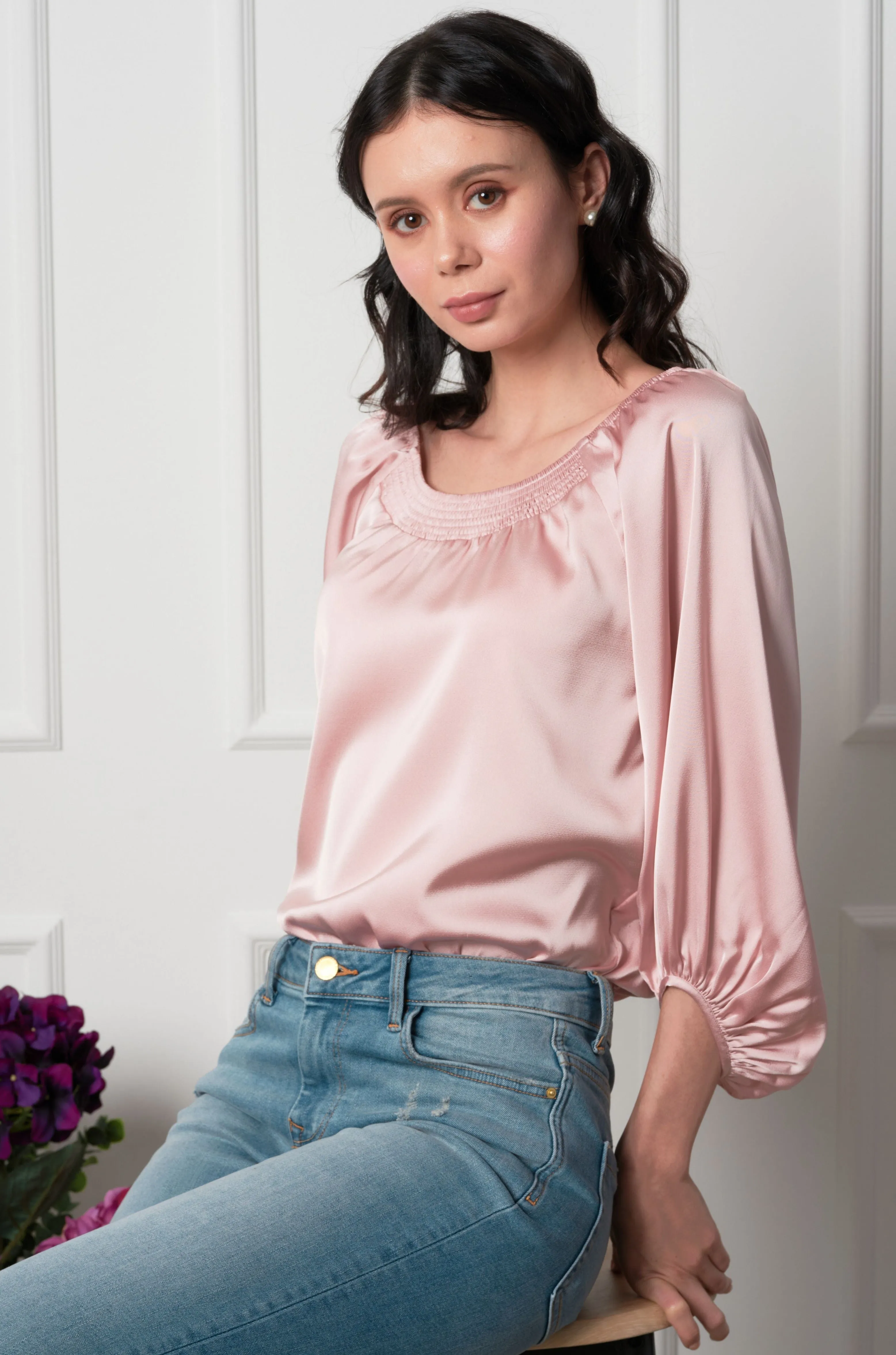 Maya Matte Satin Blouse