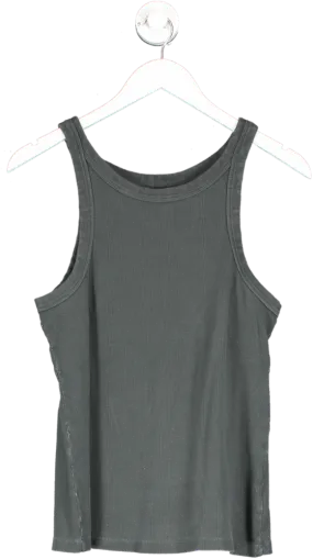 Mother Grey Ribbed Tank Top UK L