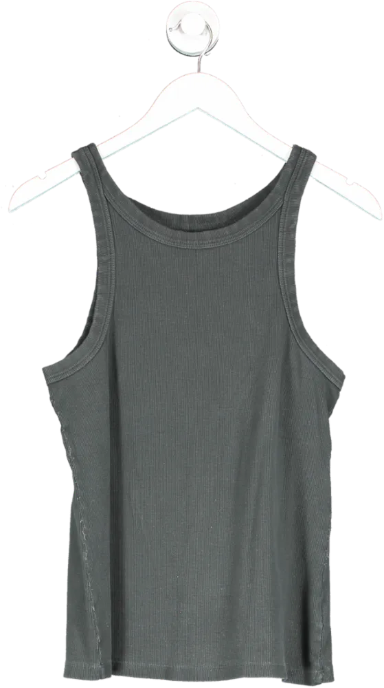 Mother Grey Ribbed Tank Top UK L