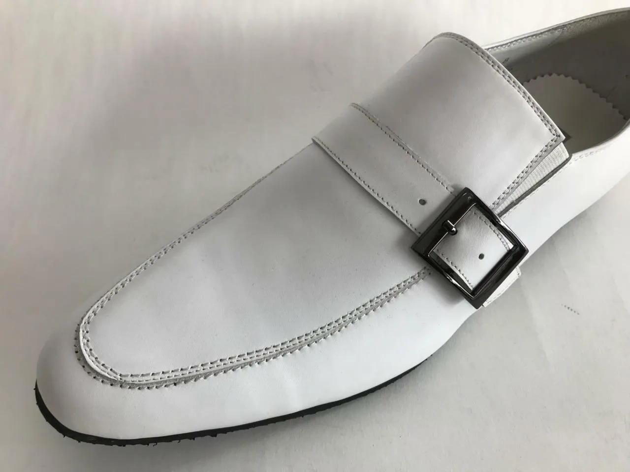 New Encore Fiesso White Buckle Slip On Dress Shoes FI 3225