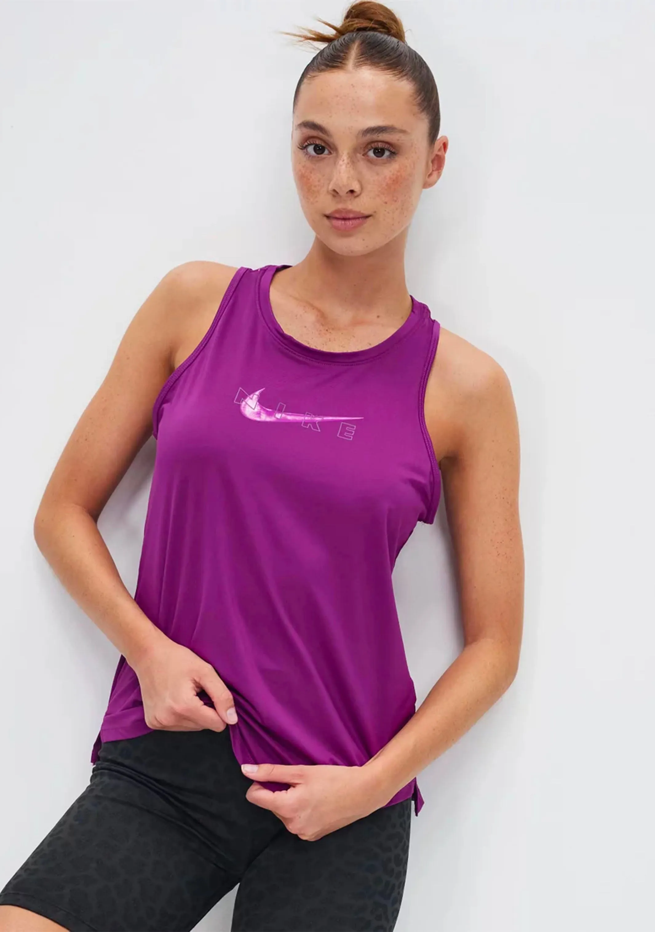 Nike Womens Dri-Fit One Graphic Logo Tank Purple <br> DQ5556-503