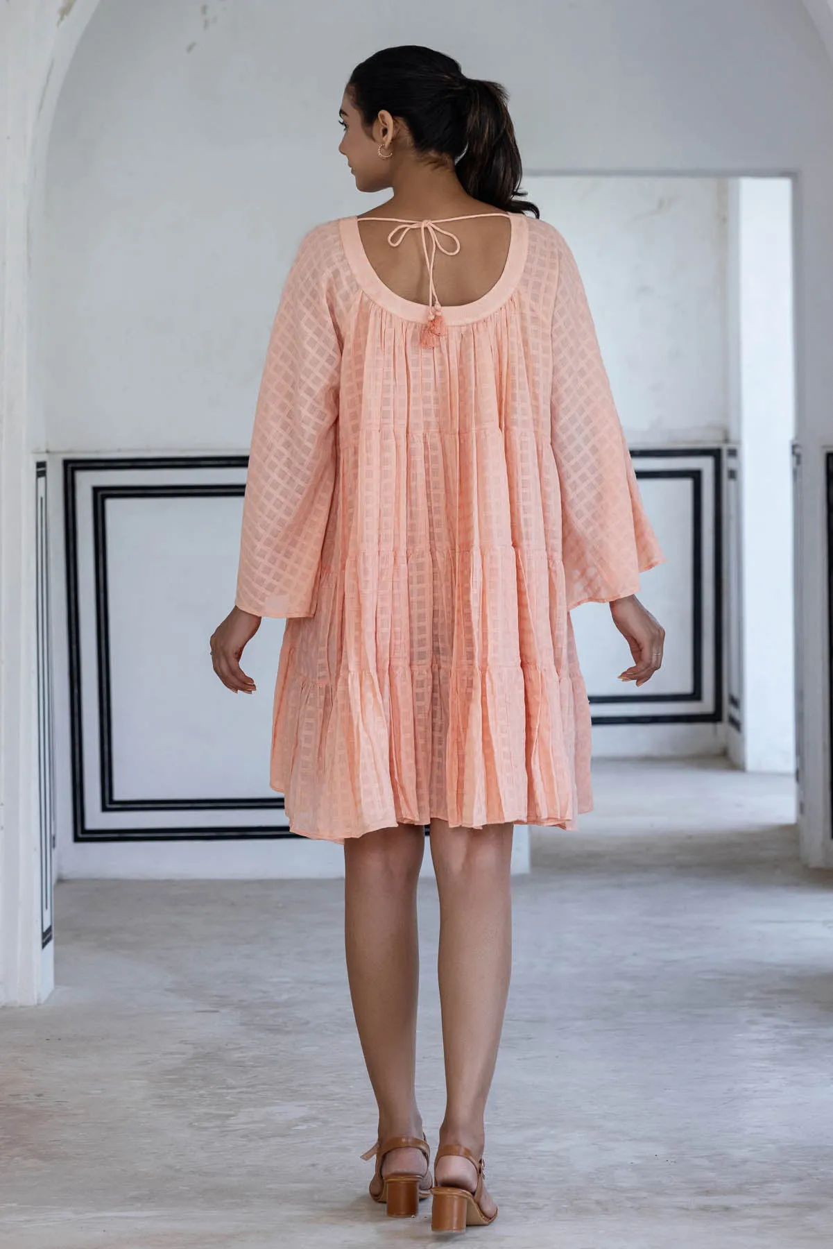 Peach Tiered Dress