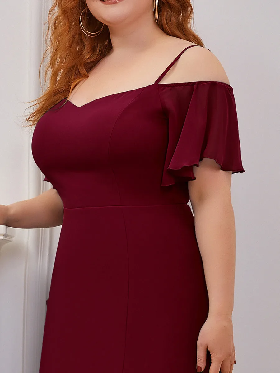 Plain Solid Color Plus Size Wholesale Chiffon Bridesmaid Dress