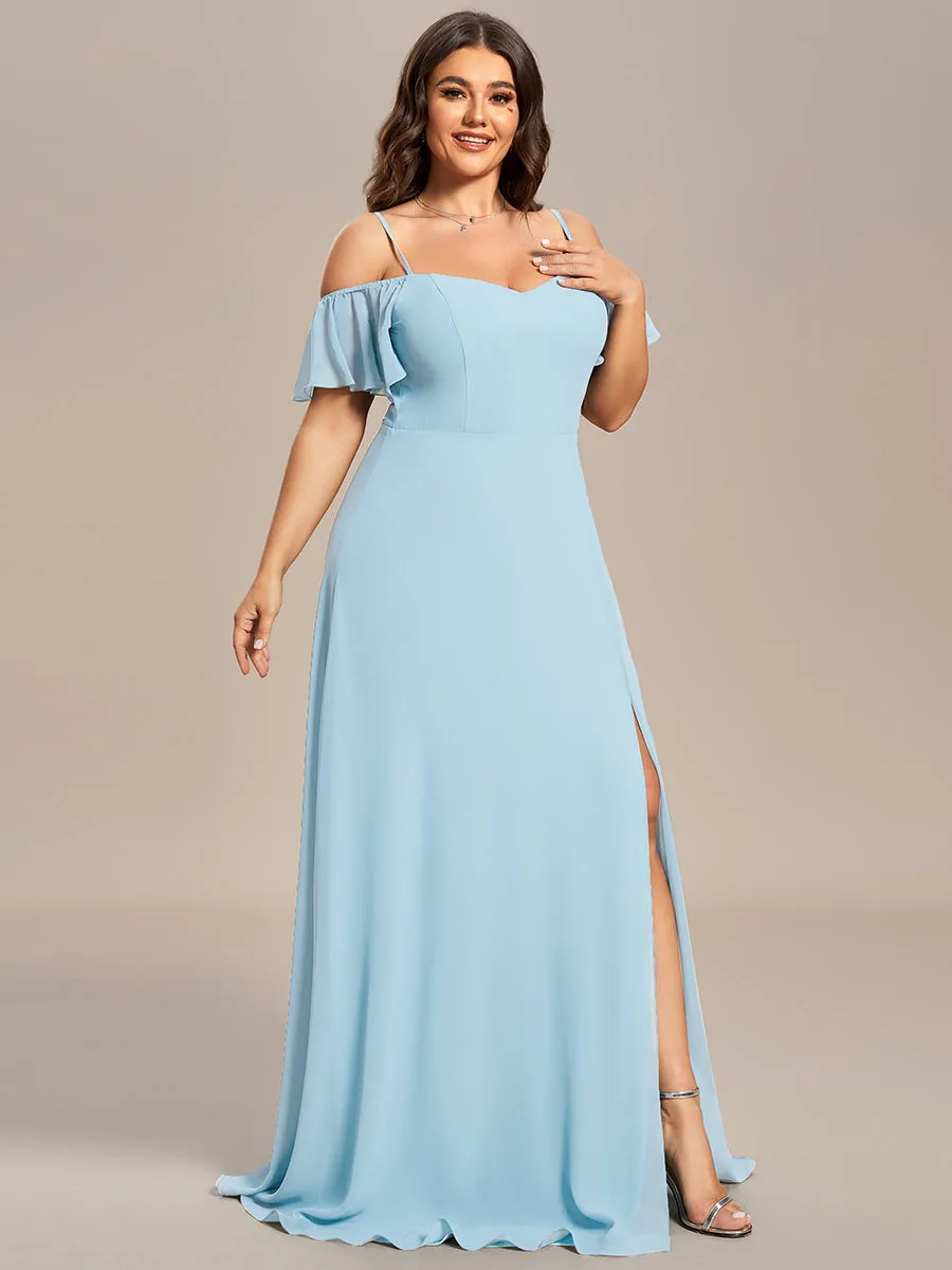 Plain Solid Color Plus Size Wholesale Chiffon Bridesmaid Dress