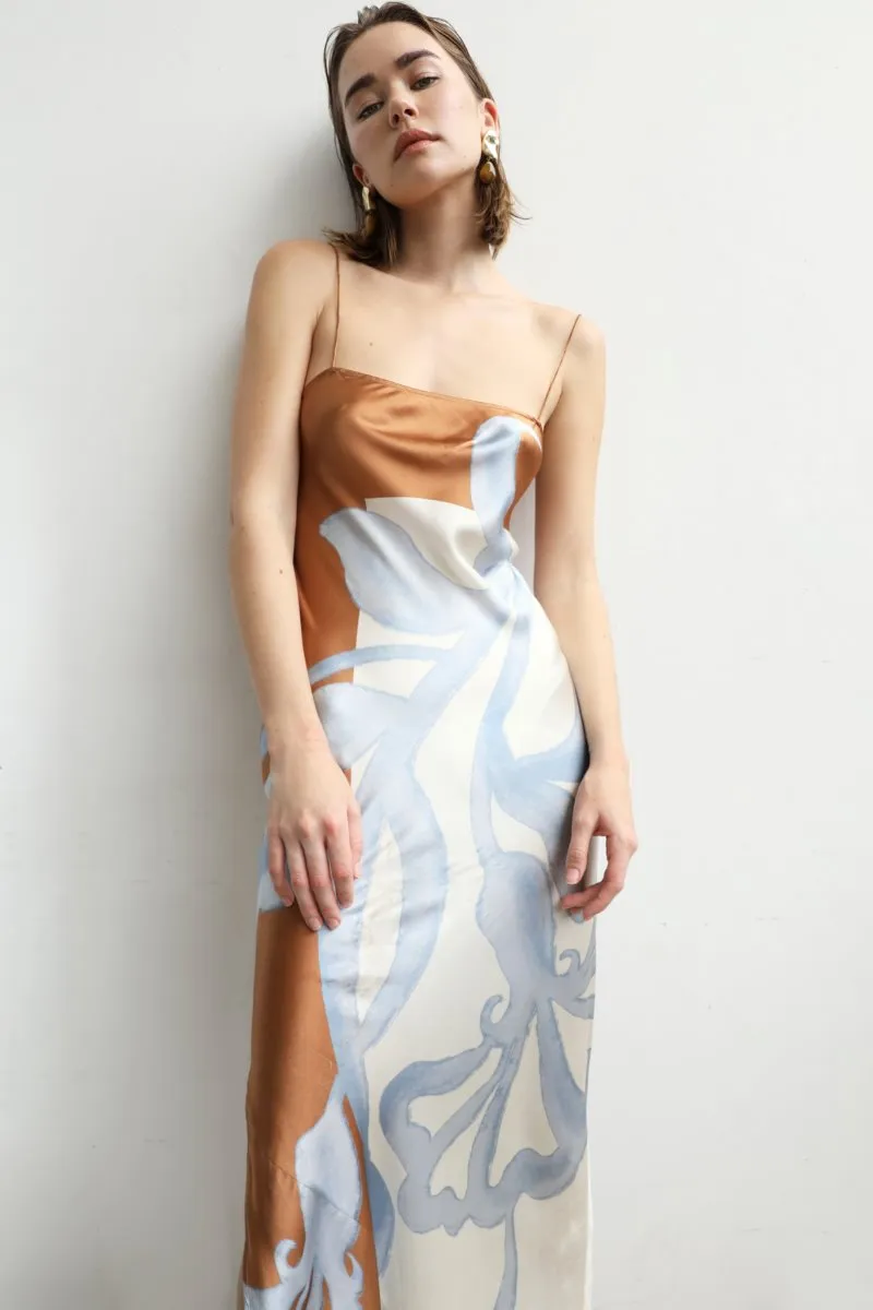 SORRENTO SLIP DRESS-SCIARPA PRINT