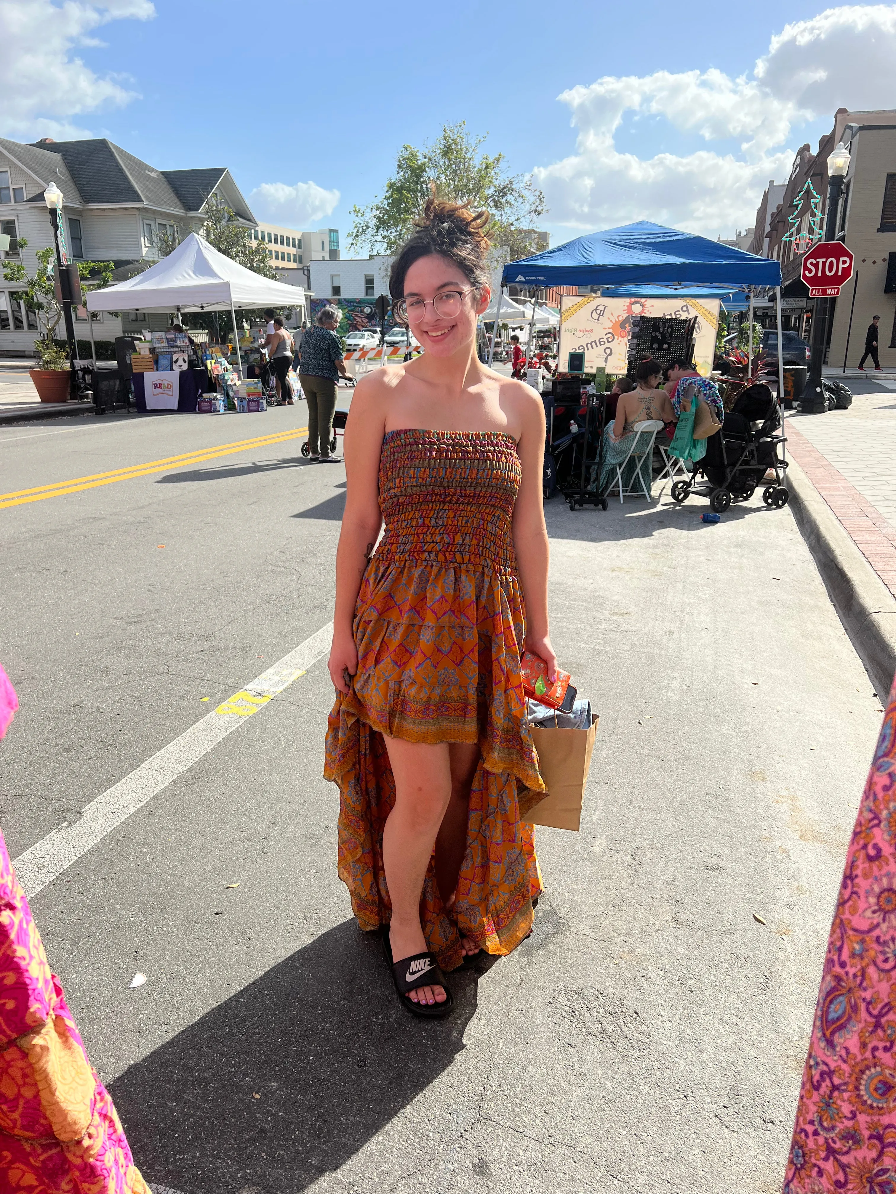 Strapless Peacock Dress