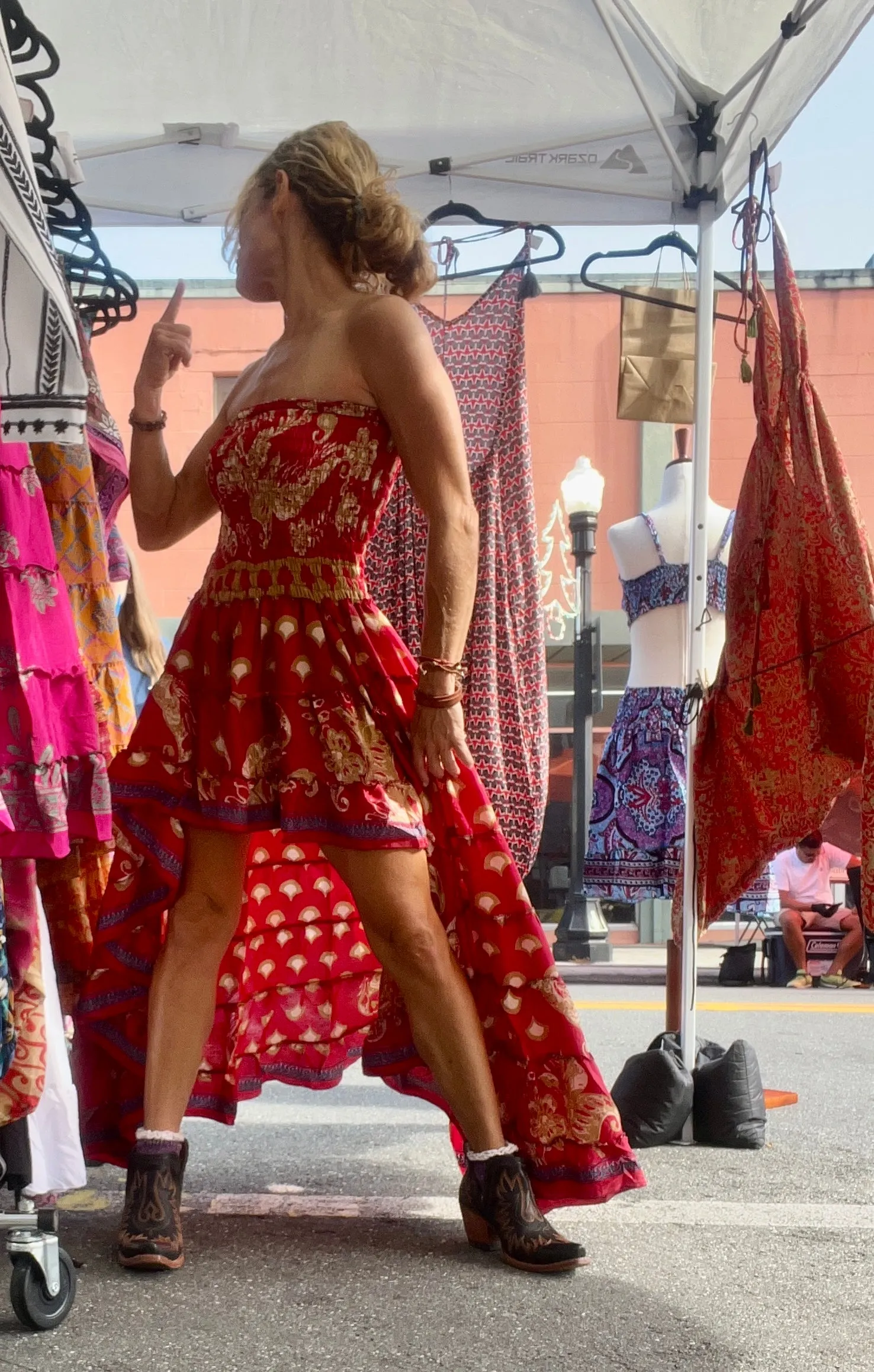 Strapless Peacock Dress