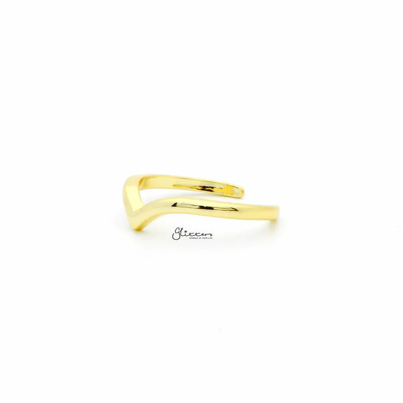 V Shape Toe Ring - Gold