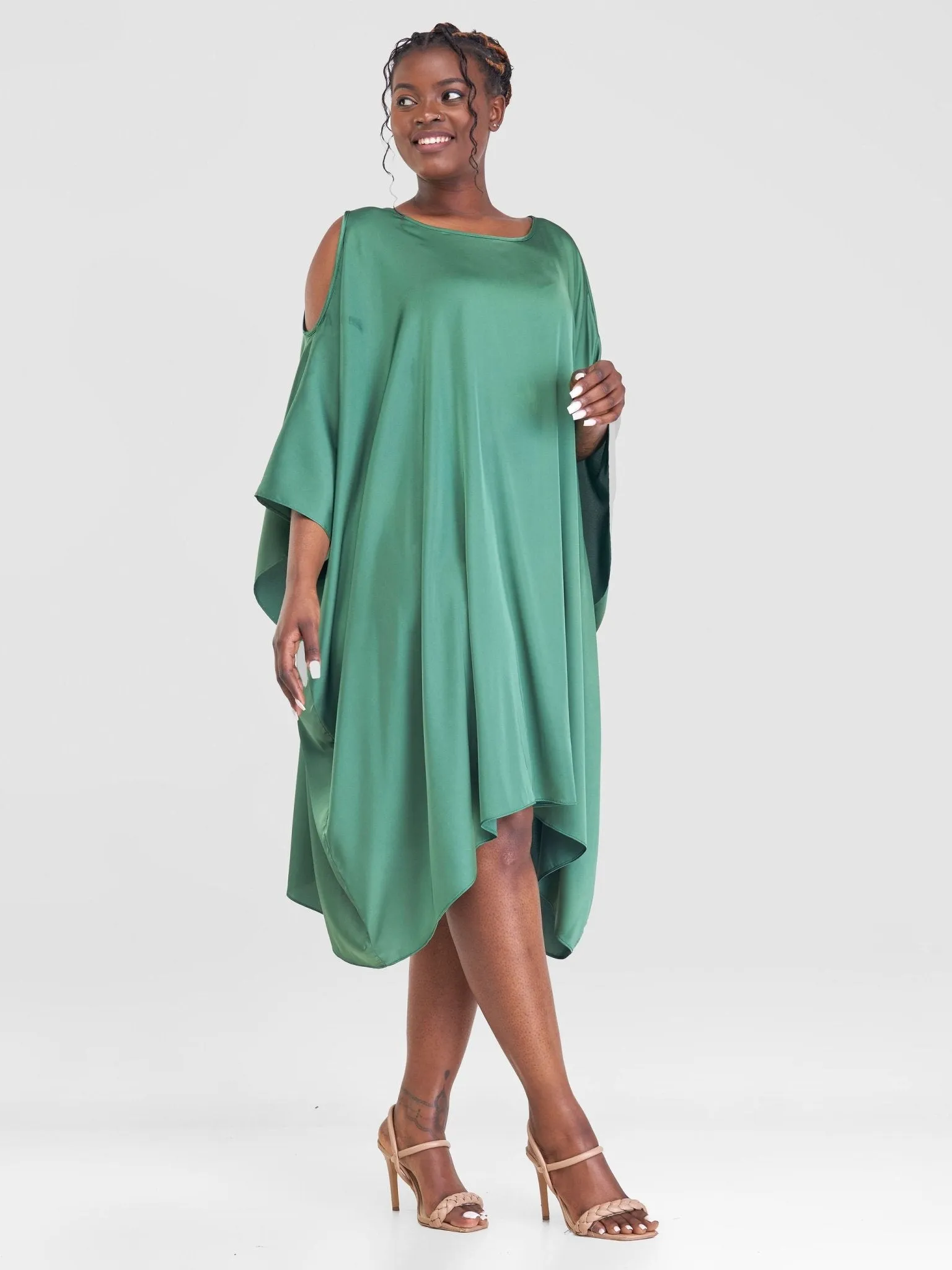 Vivo Adisa Cold Shoulder Kaftan - Dark Green