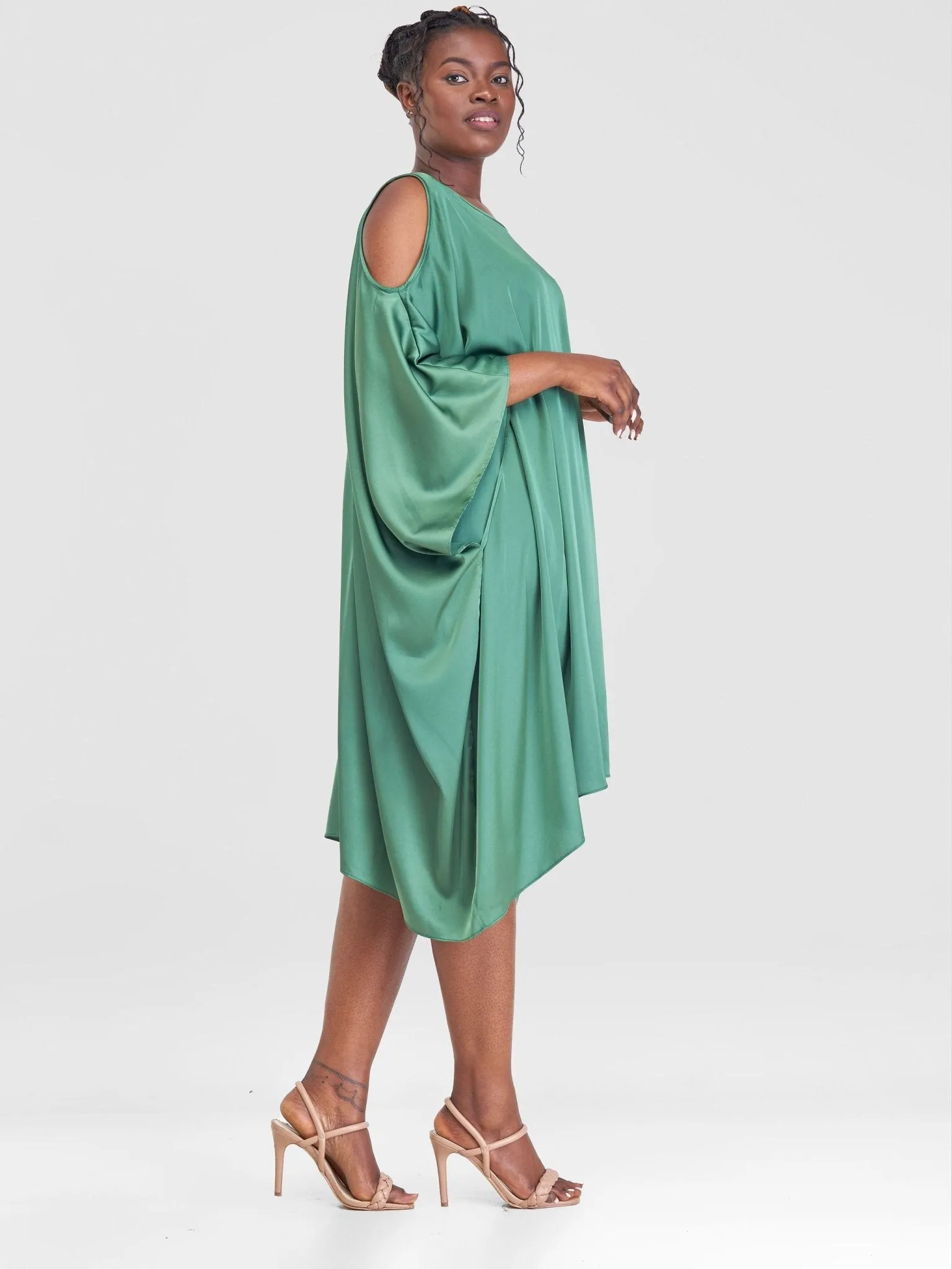 Vivo Adisa Cold Shoulder Kaftan - Dark Green